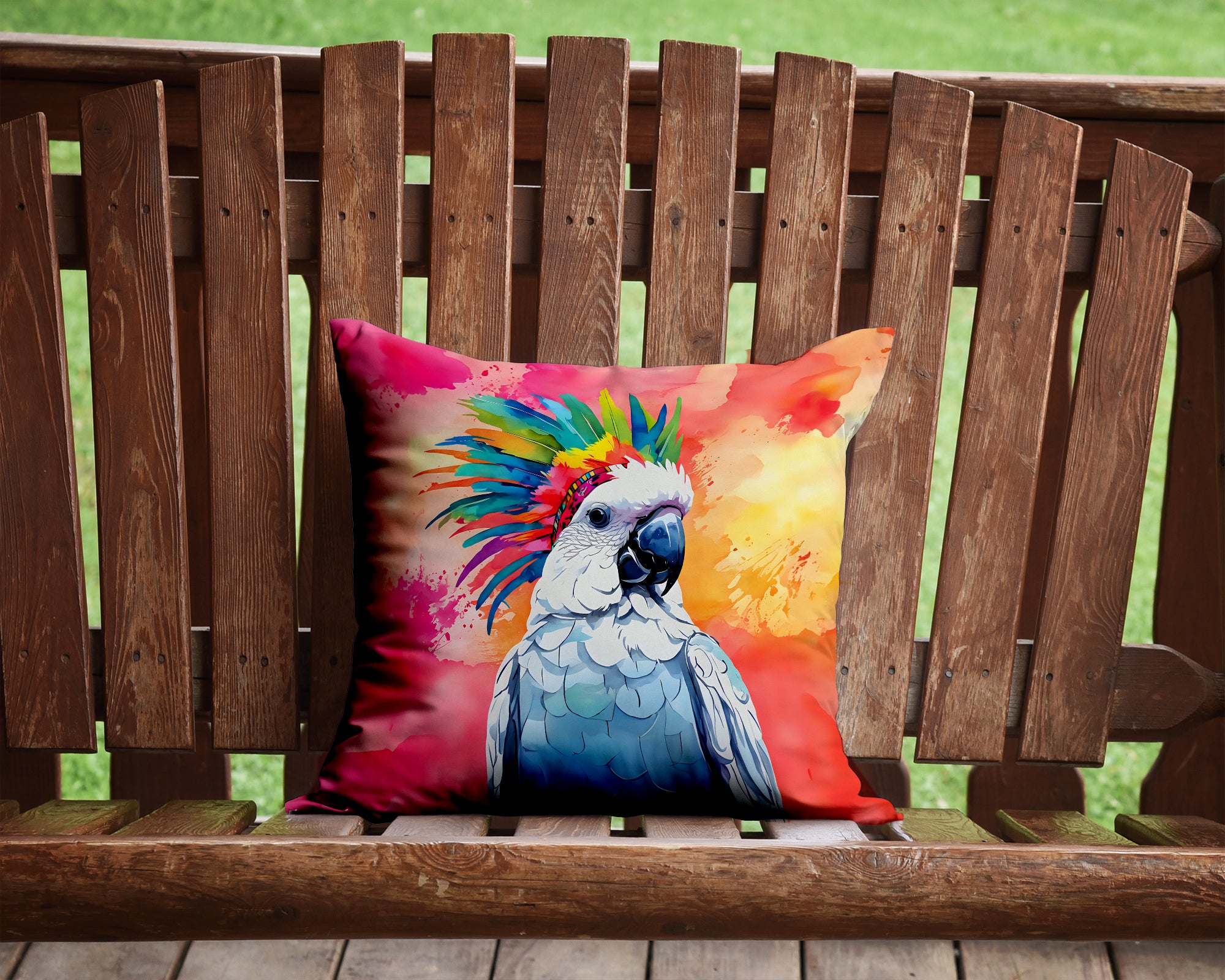 Buy this Hippie Animal Cockatoo Throw Pillow