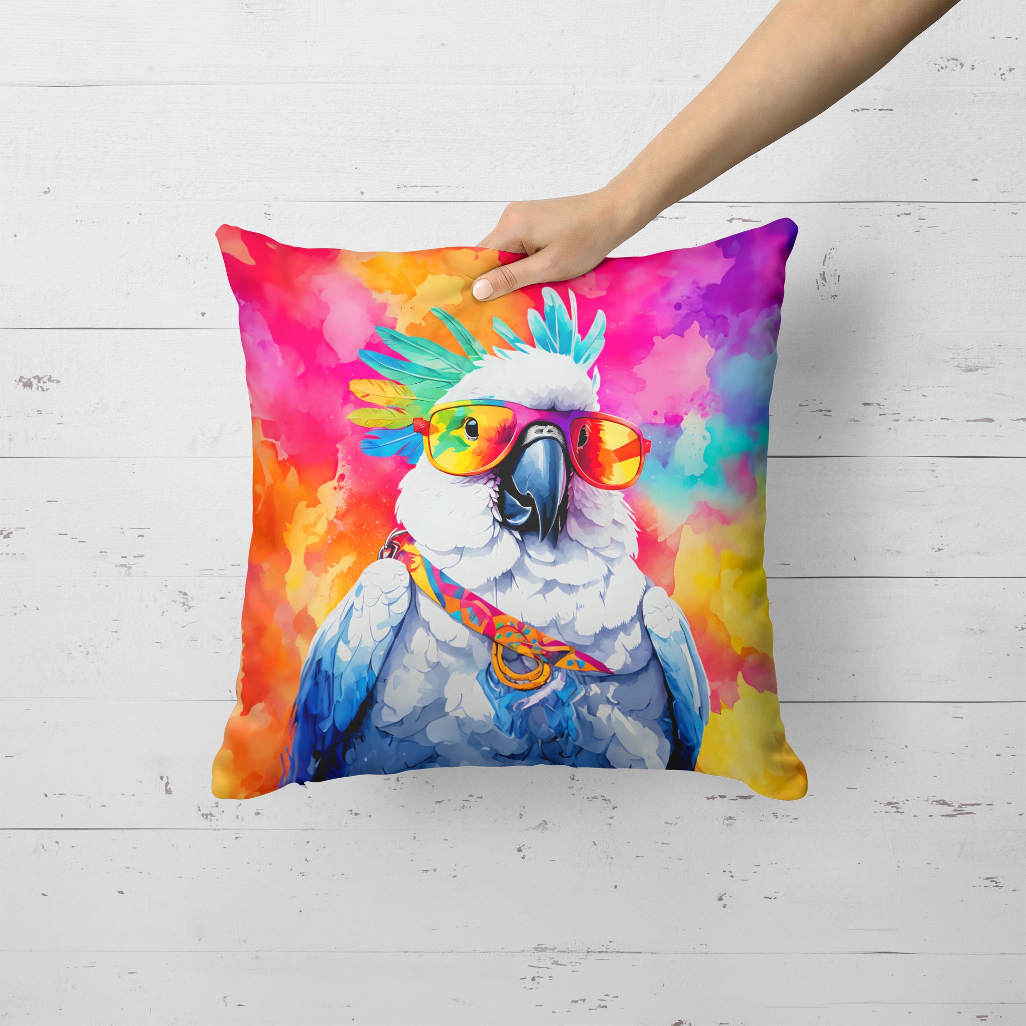 Buy this Hippie Animal Cockatoo Throw Pillow