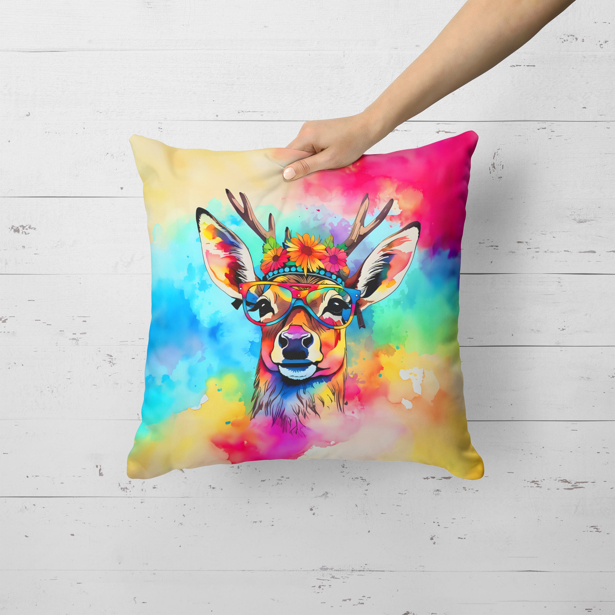 Buy this Hippie Animal Deer Throw Pillow