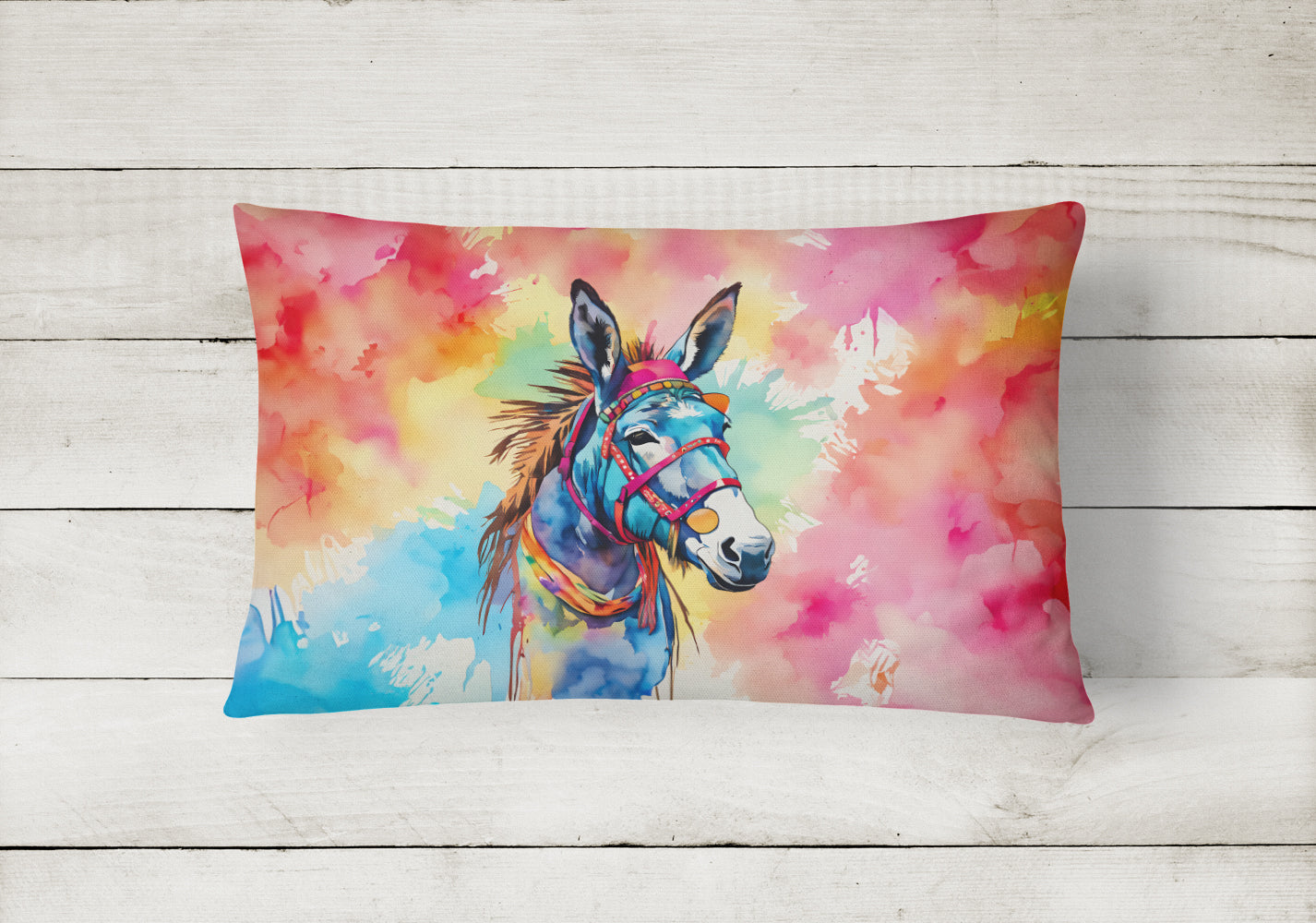 Hippie Animal Donkey Throw Pillow