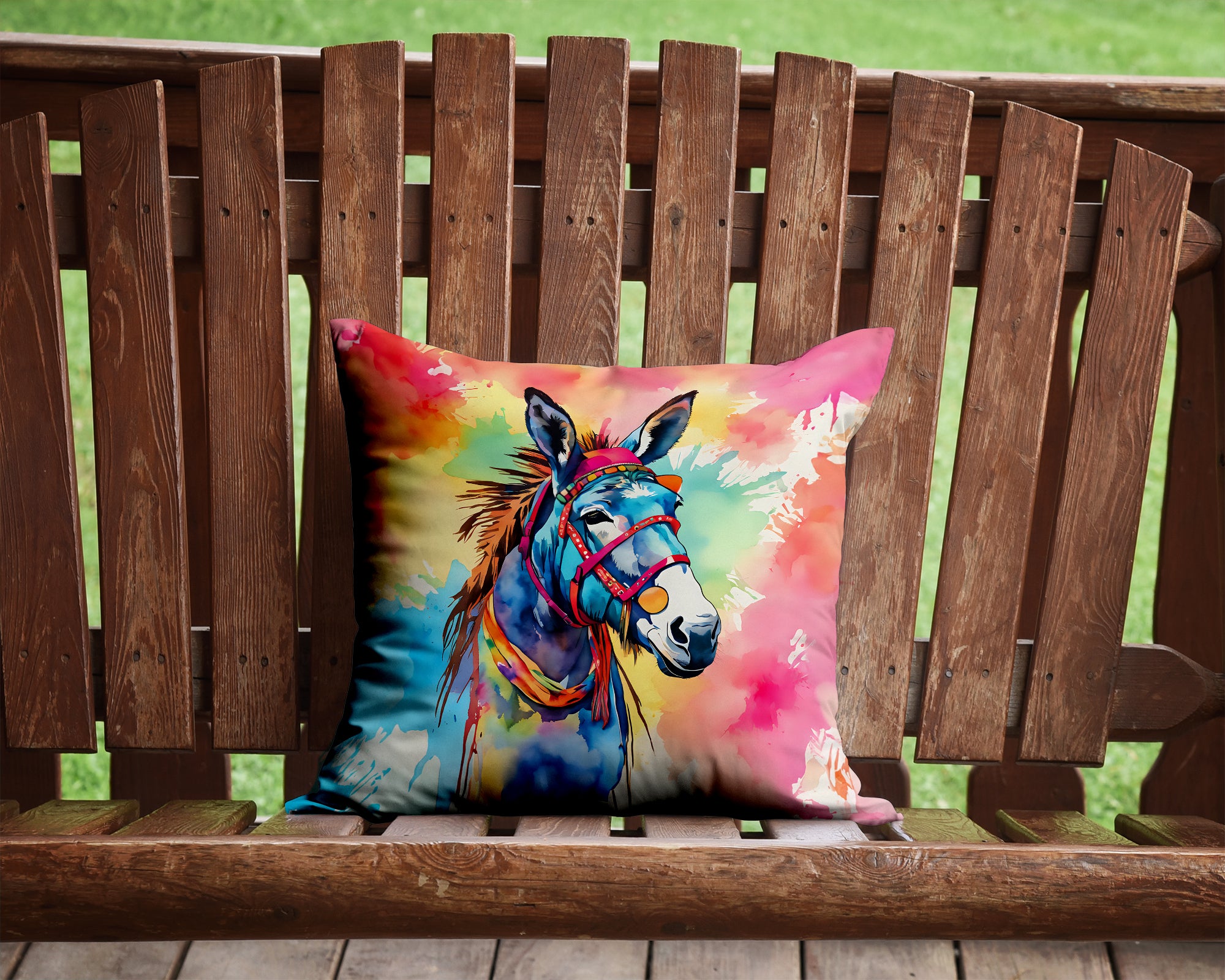 Buy this Hippie Animal Donkey Throw Pillow