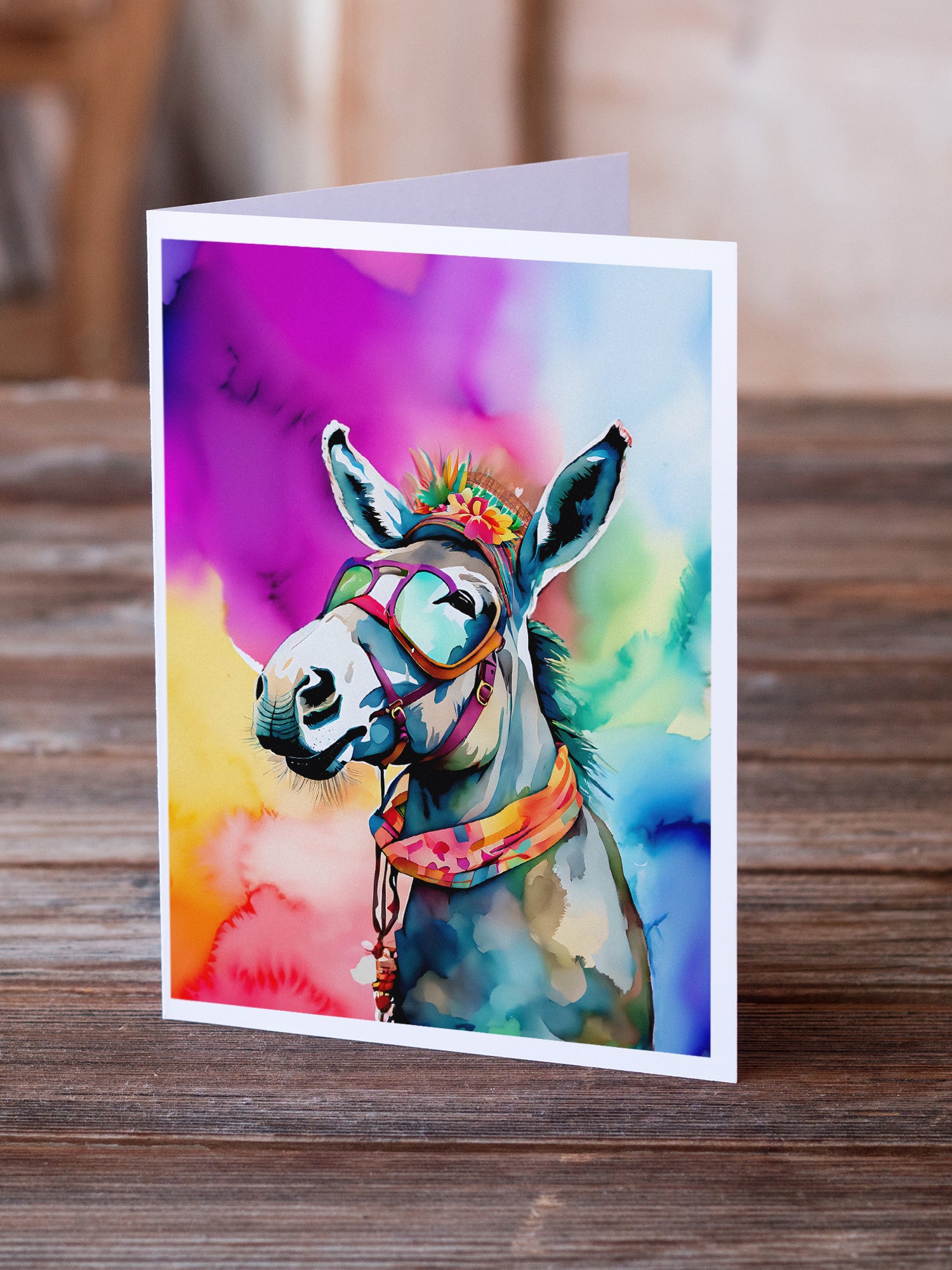 Buy this Hippie Animal Donkey Greeting Cards Pack of 8