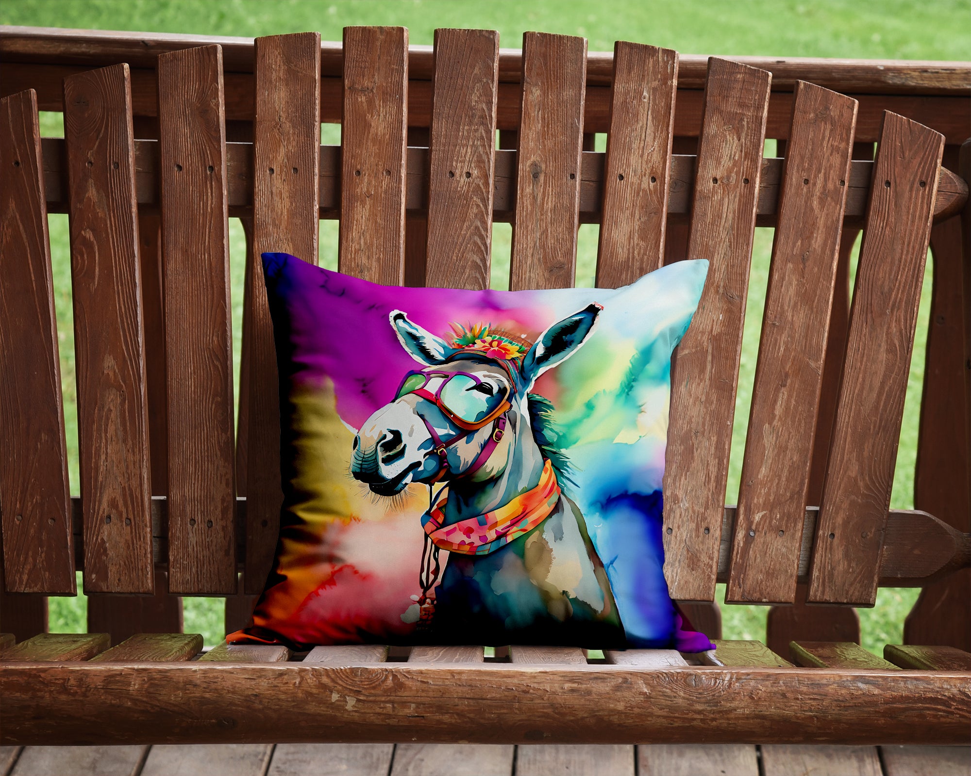 Buy this Hippie Animal Donkey Throw Pillow