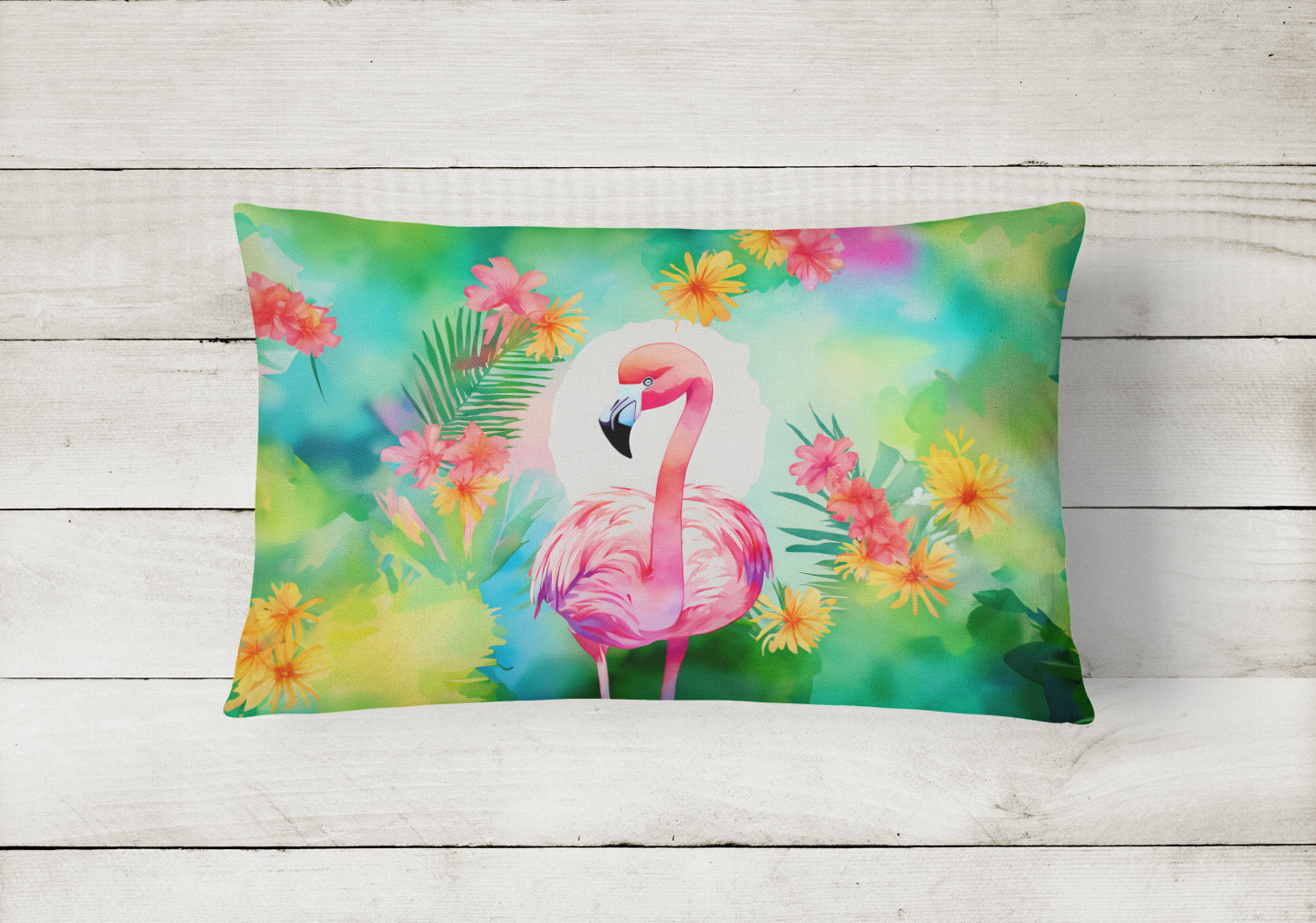 Hippie Animal Flamingo Throw Pillow