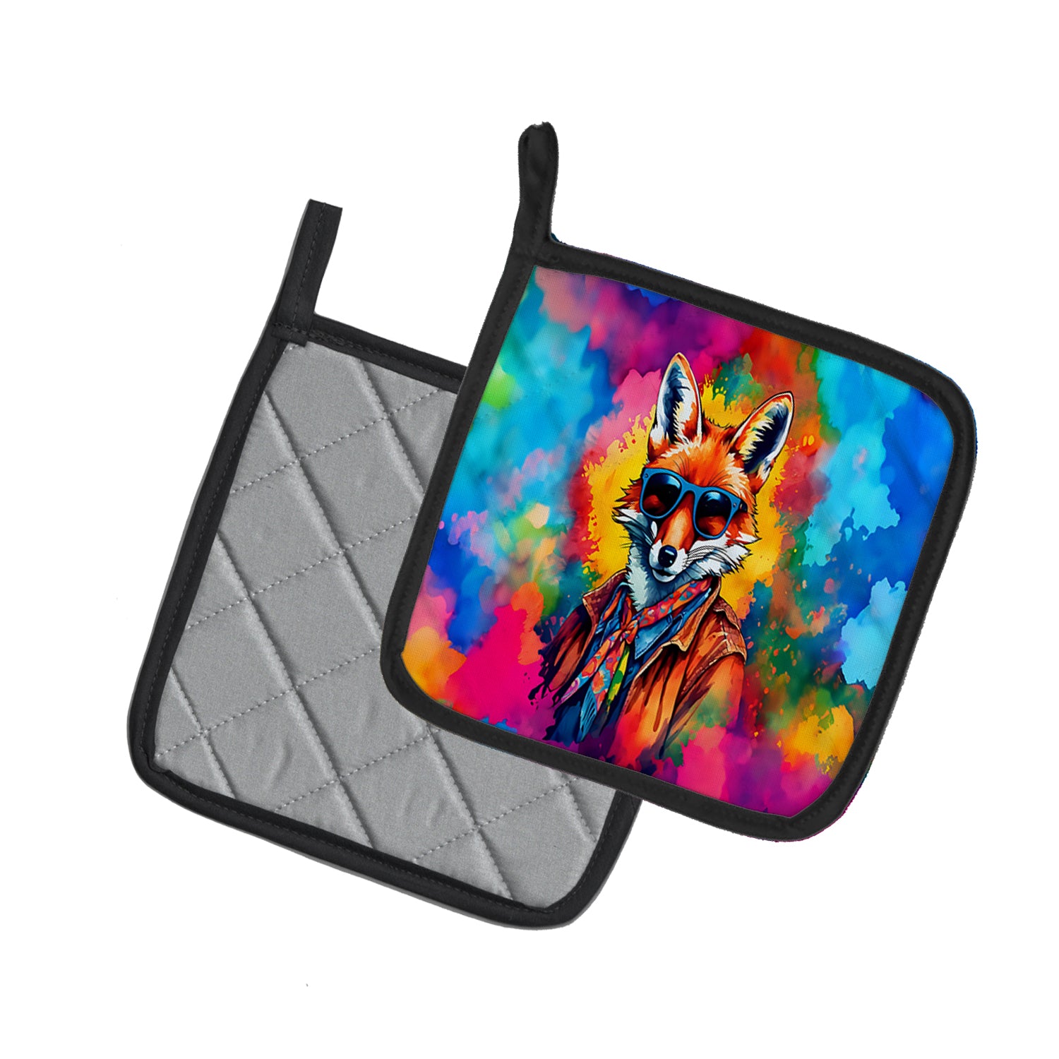 Hippie Animal Fox Pair of Pot Holders