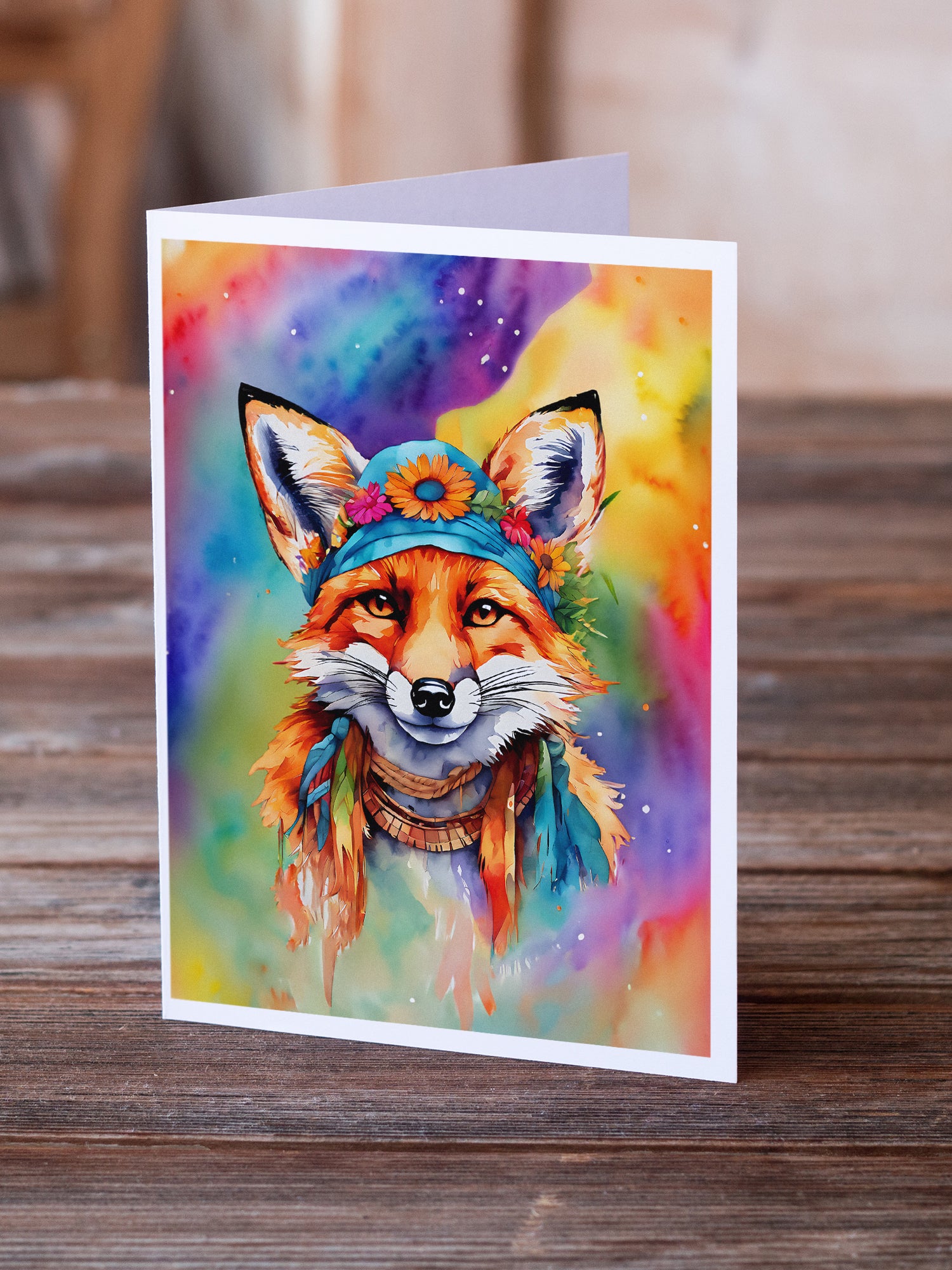 Buy this Hippie Animal Fox Greeting Cards Pack of 8