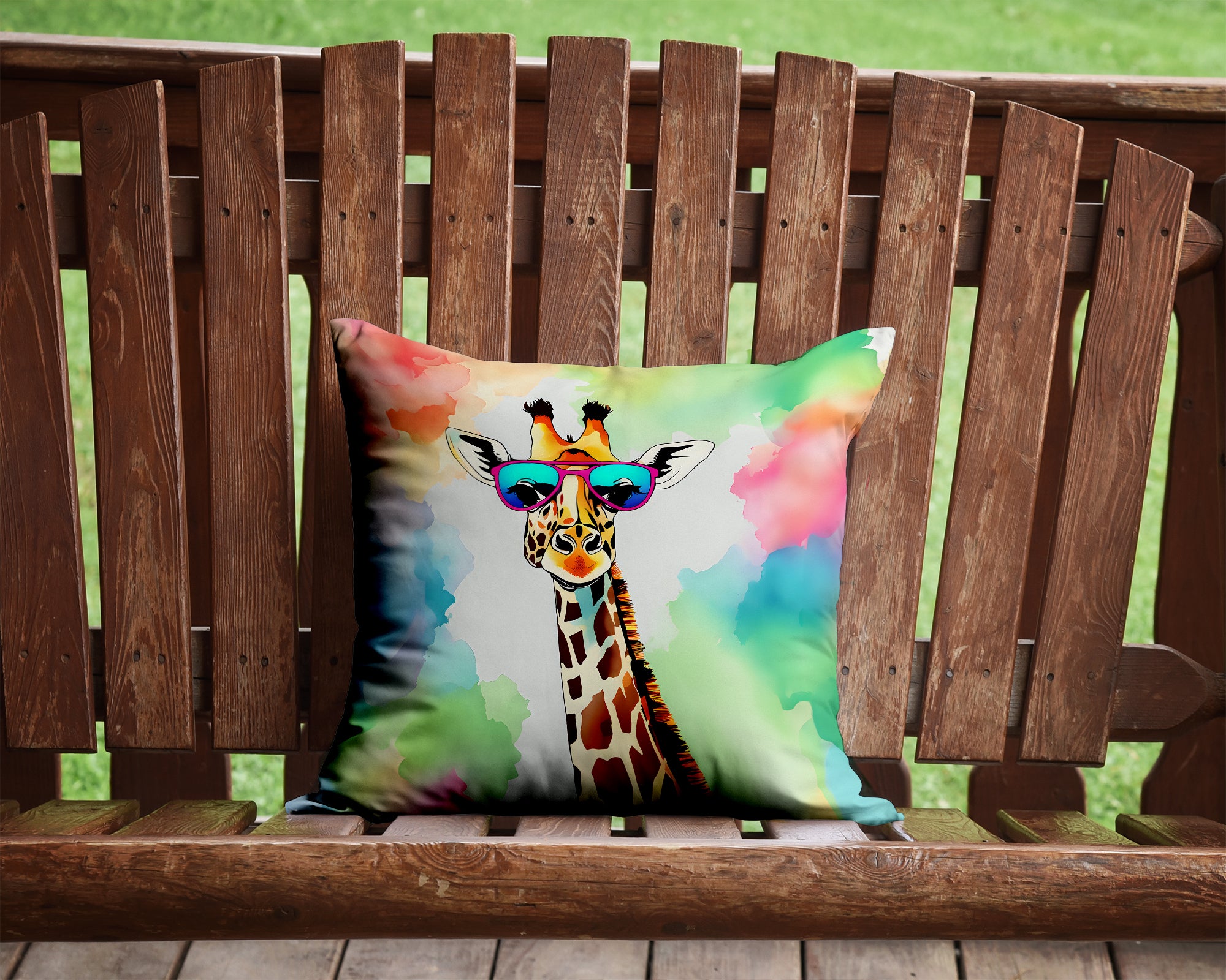 Hippie Animal Giraffe Throw Pillow