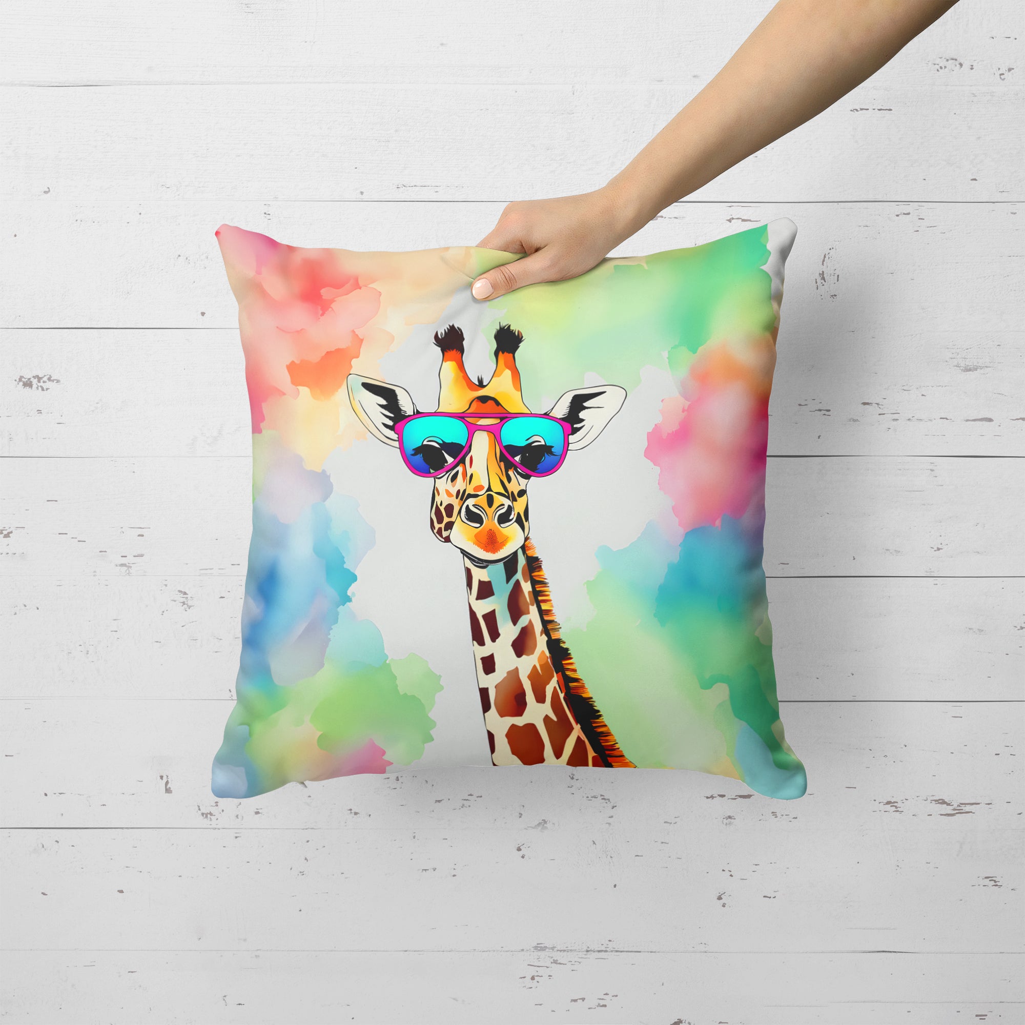 Buy this Hippie Animal Giraffe Throw Pillow