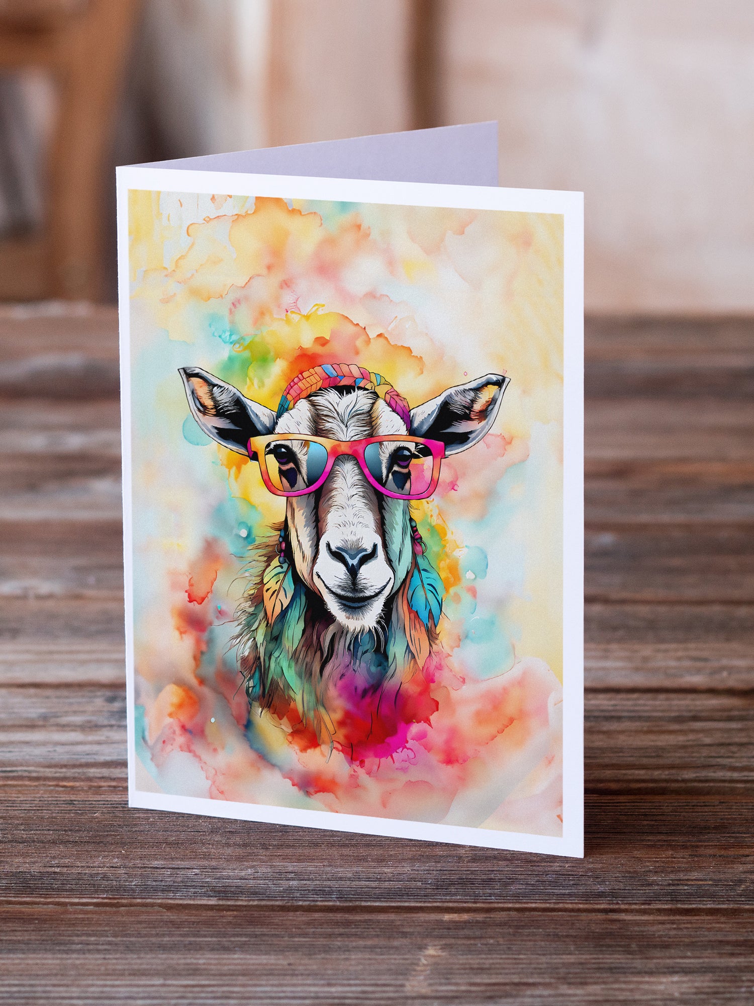 Buy this Hippie Animal Goat Greeting Cards Pack of 8