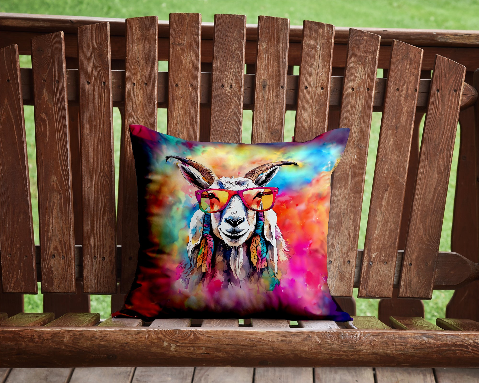 Buy this Hippie Animal Goat Throw Pillow