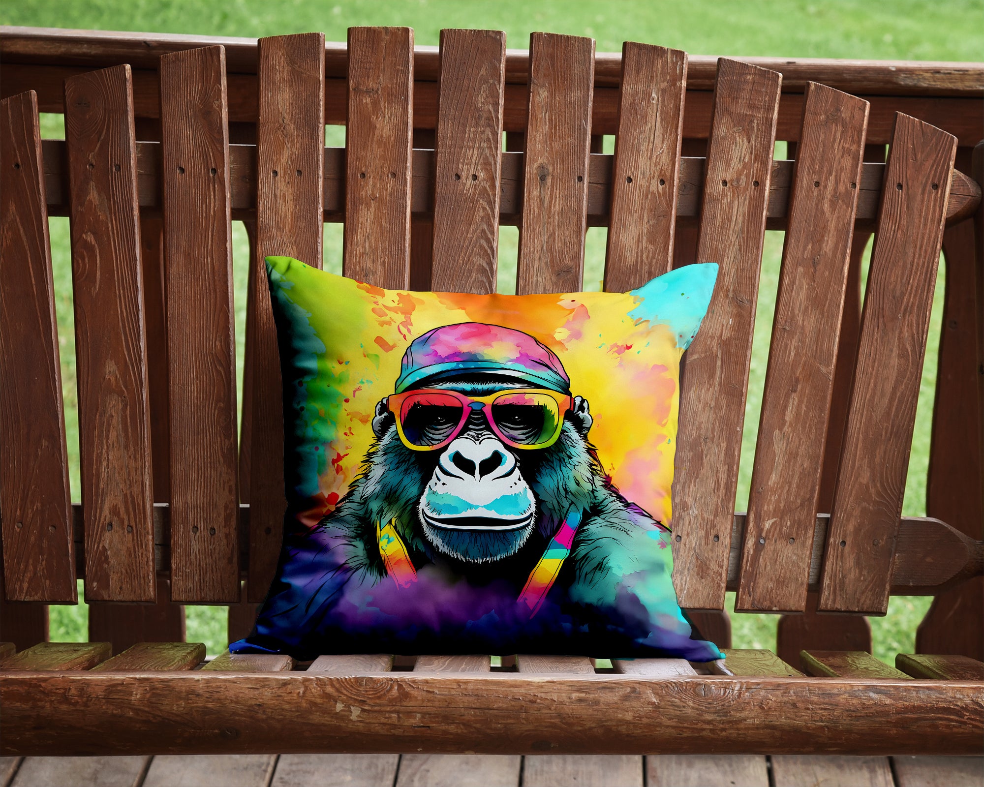 Buy this Hippie Animal Gorilla Throw Pillow