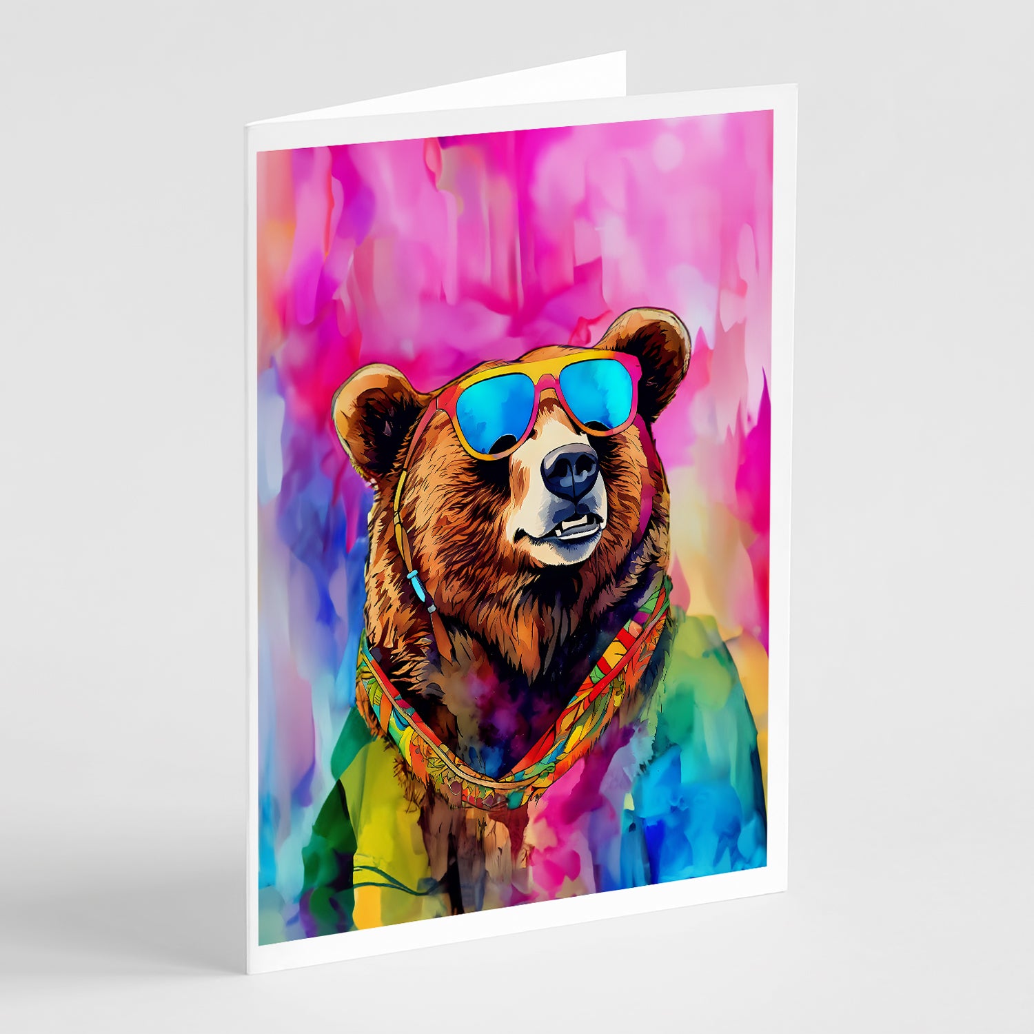 Buy this Hippie Animal Grizzly Bear Greeting Cards Pack of 8