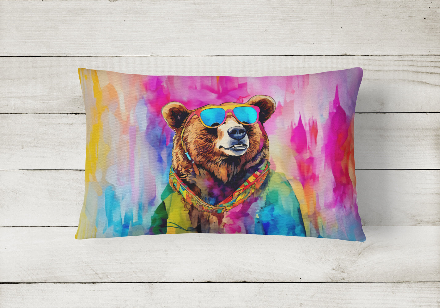 Buy this Hippie Animal Grizzly Bear Throw Pillow