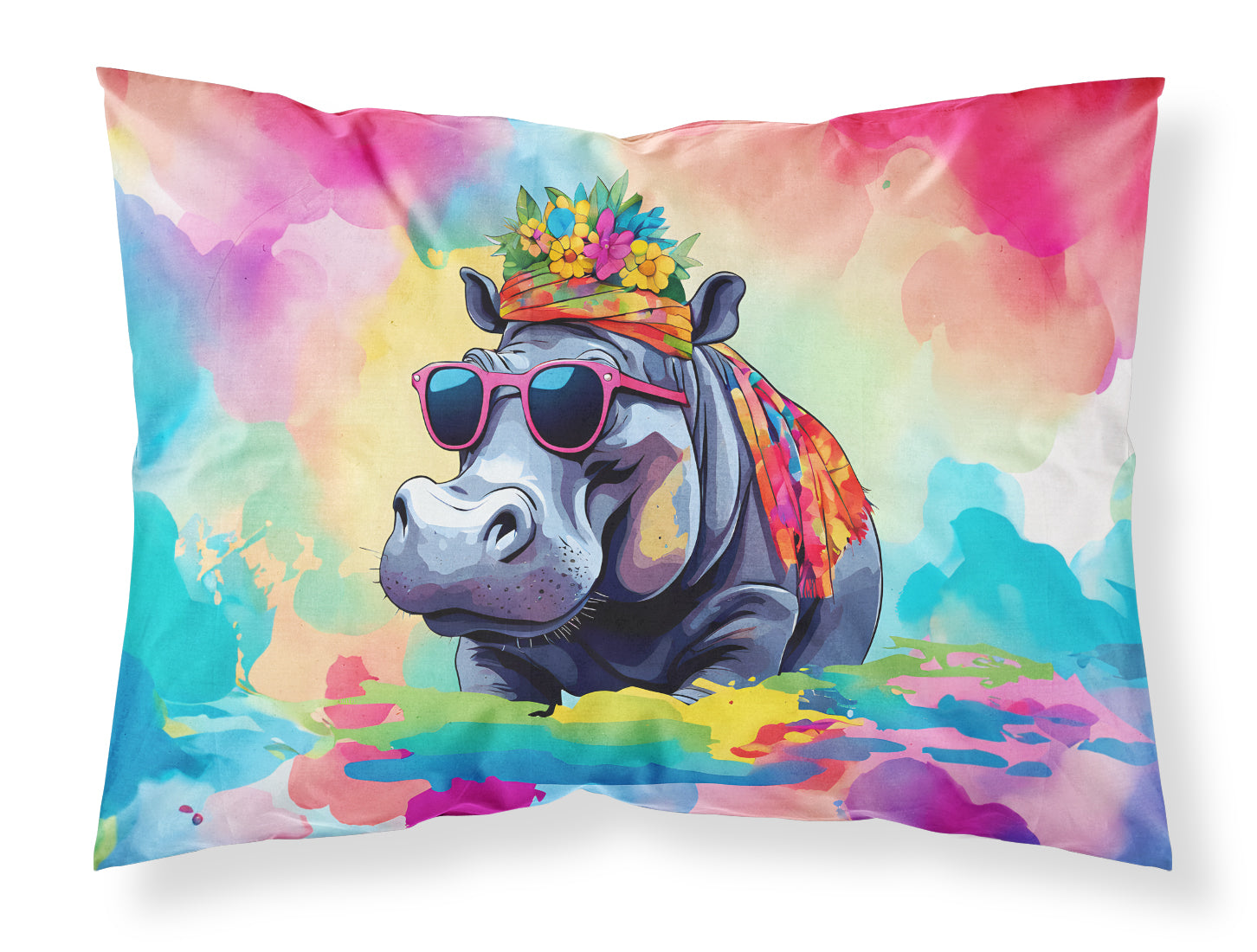 Buy this Hippie Animal Hippopotamus Standard Pillowcase