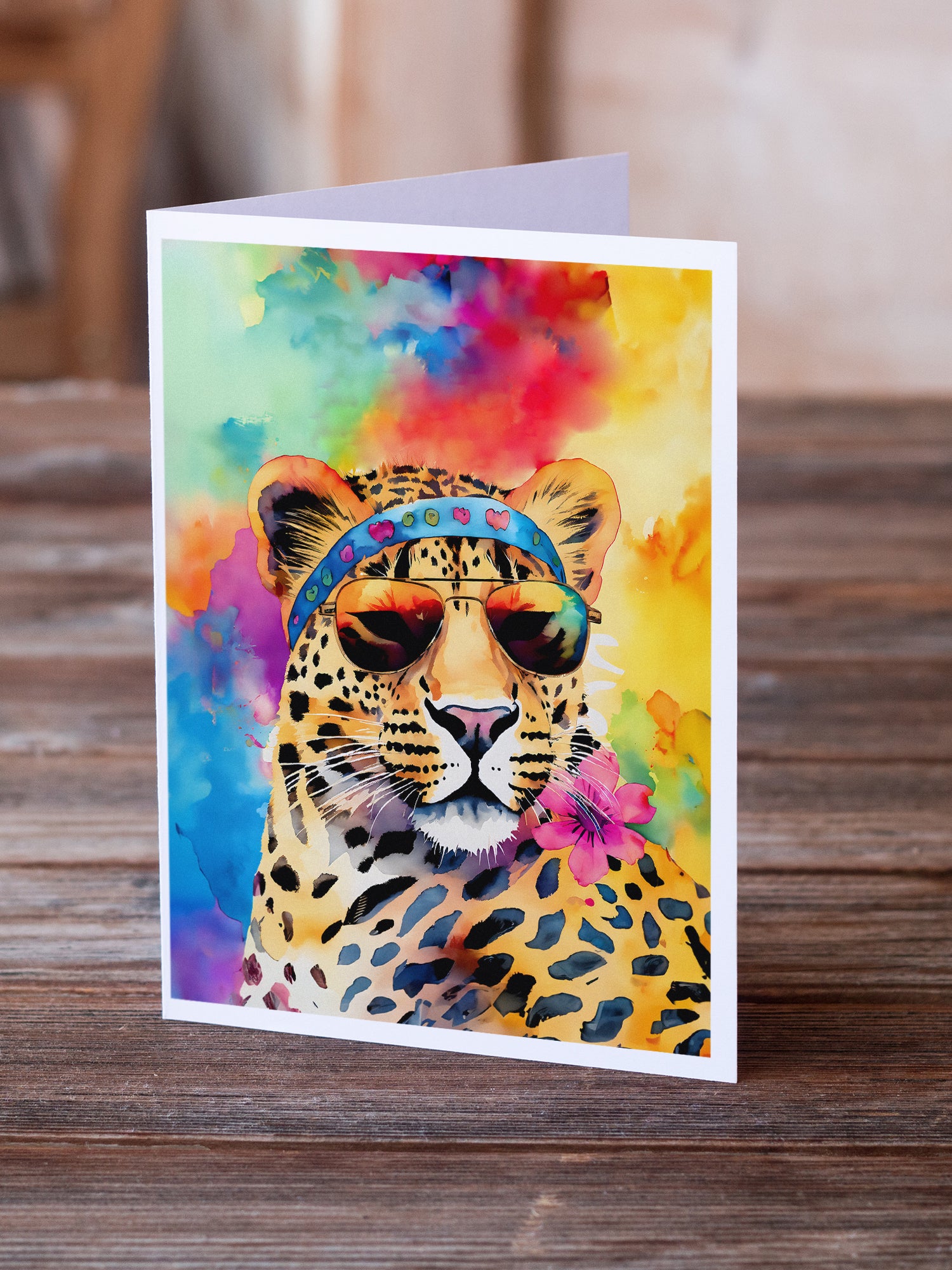 Buy this Hippie Animal Leopard Greeting Cards Pack of 8