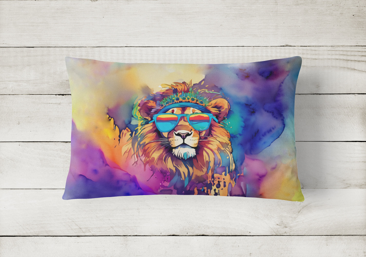 Hippie Animal Lion Throw Pillow