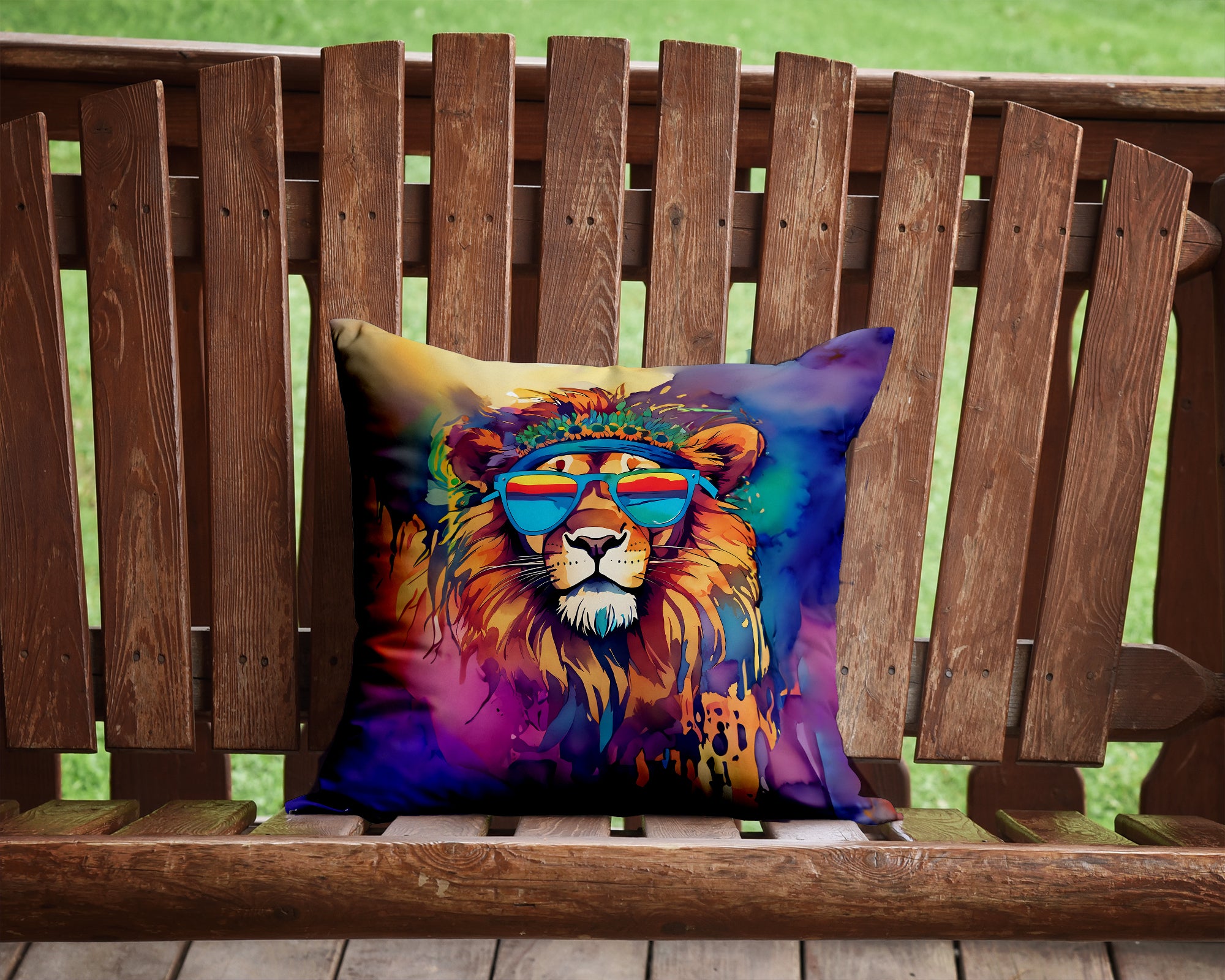 Buy this Hippie Animal Lion Throw Pillow