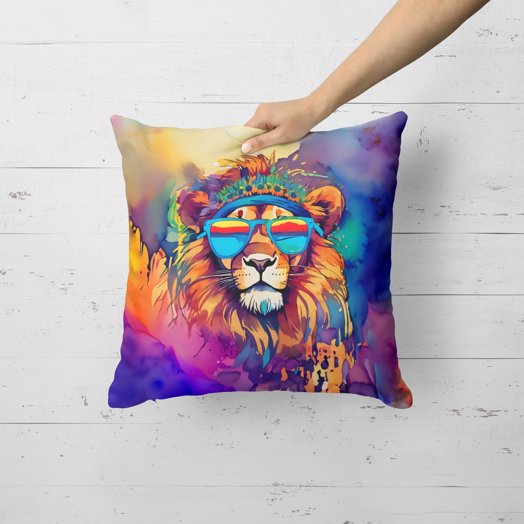 Buy this Hippie Animal Lion Throw Pillow