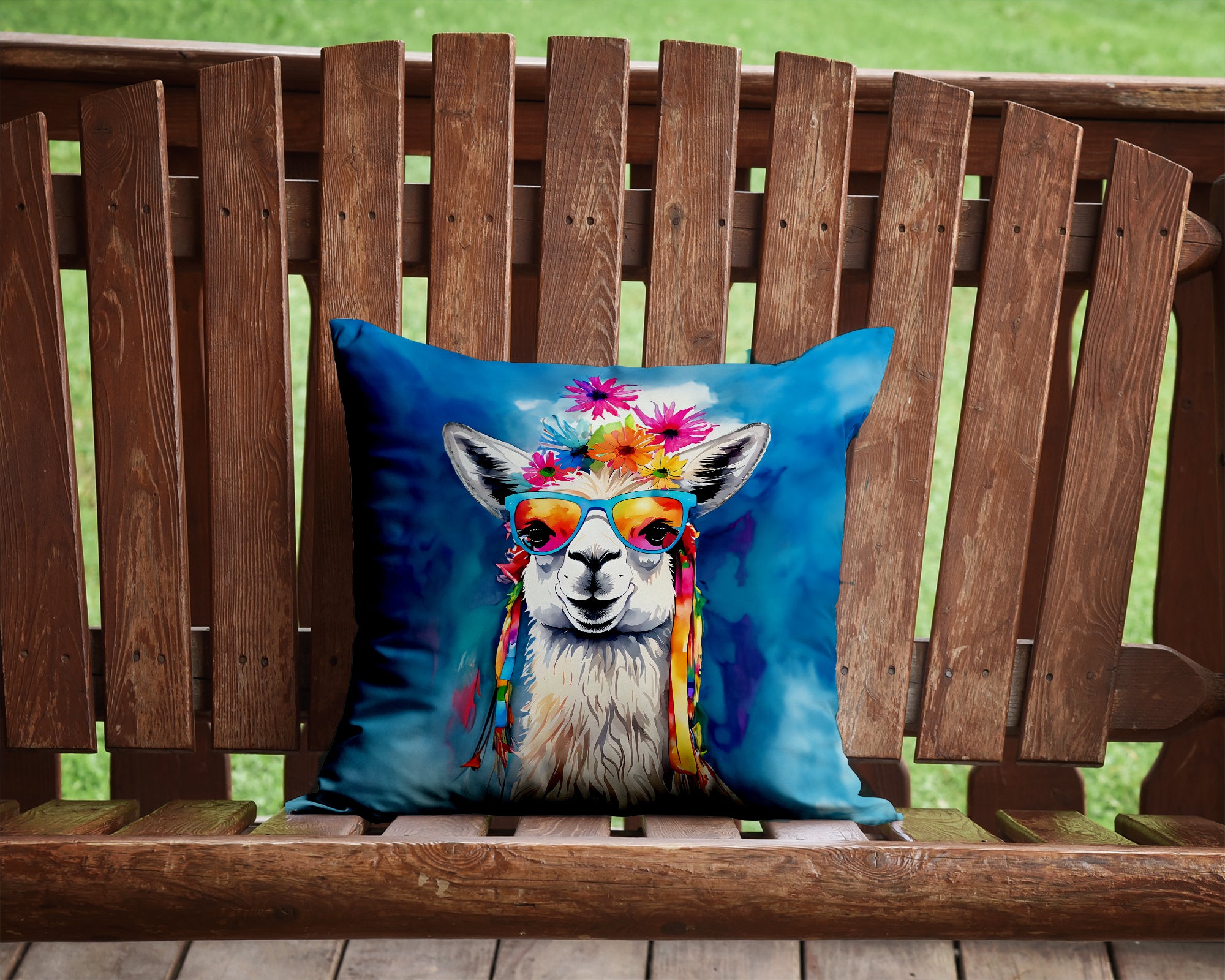 Buy this Hippie Animal Llama Throw Pillow