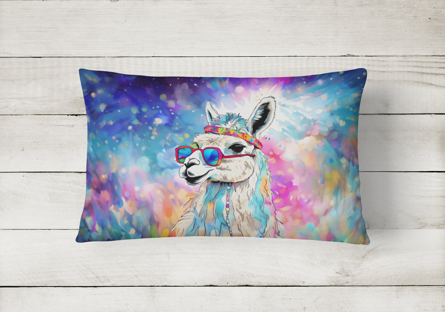 Hippie Animal Llama Throw Pillow