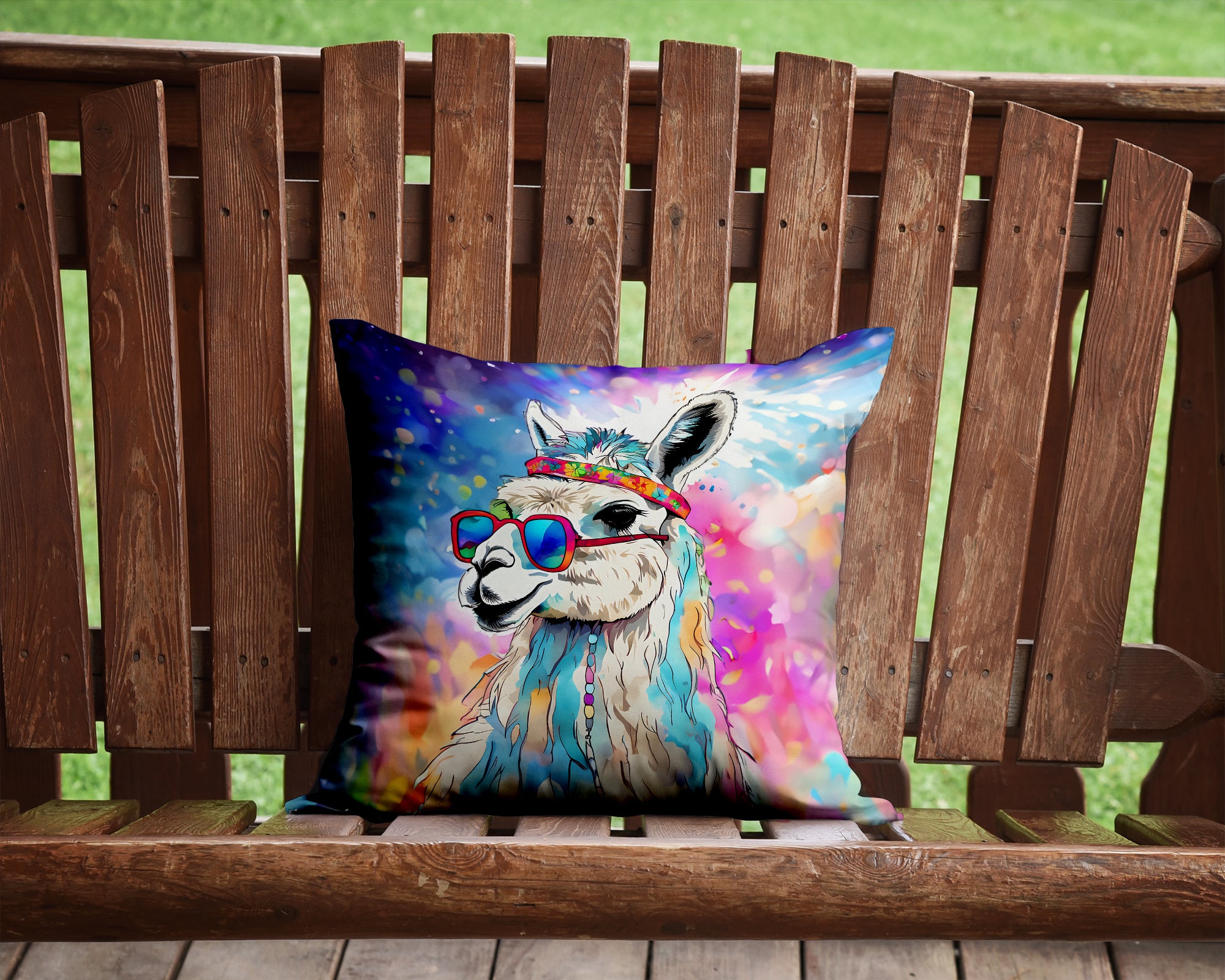 Buy this Hippie Animal Llama Throw Pillow