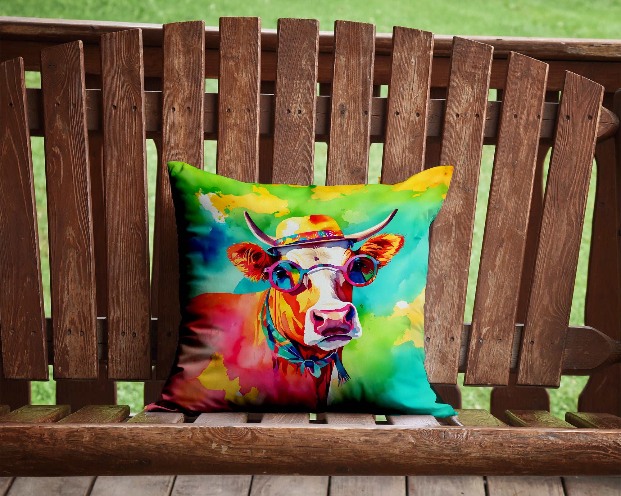 Buy this Hippie Animal Malvi Cow Throw Pillow