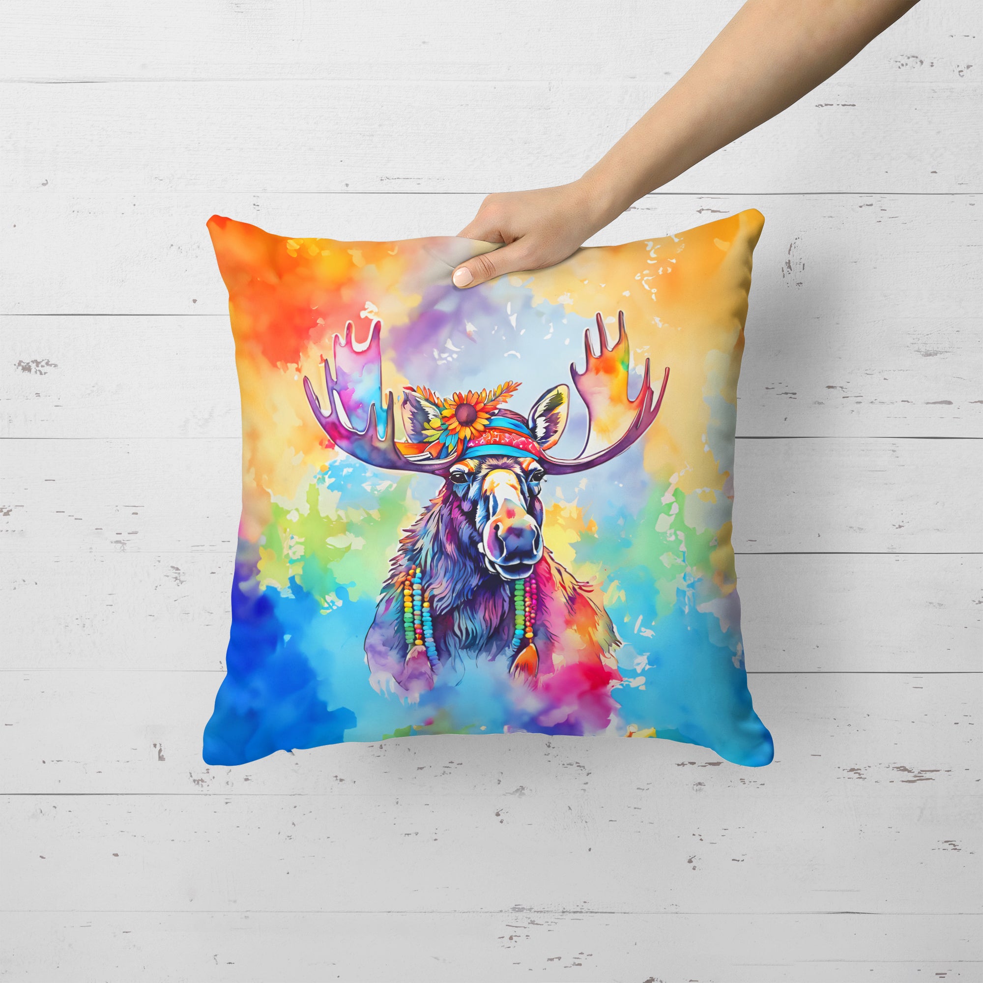 Buy this Hippie Animal Moose Throw Pillow