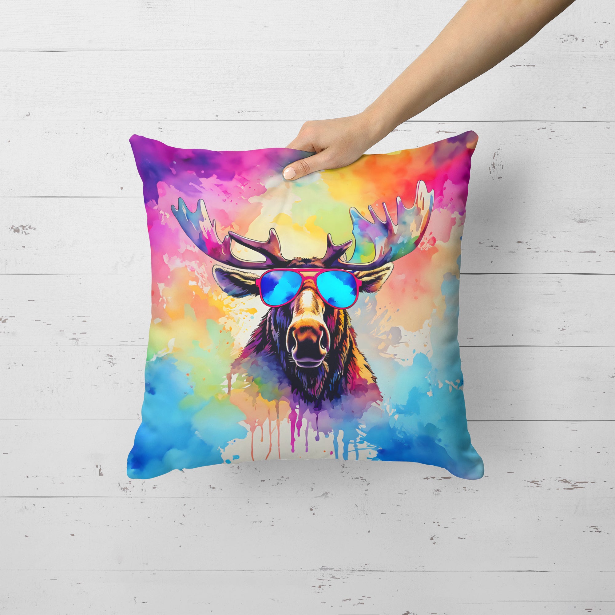 Buy this Hippie Animal Moose Throw Pillow