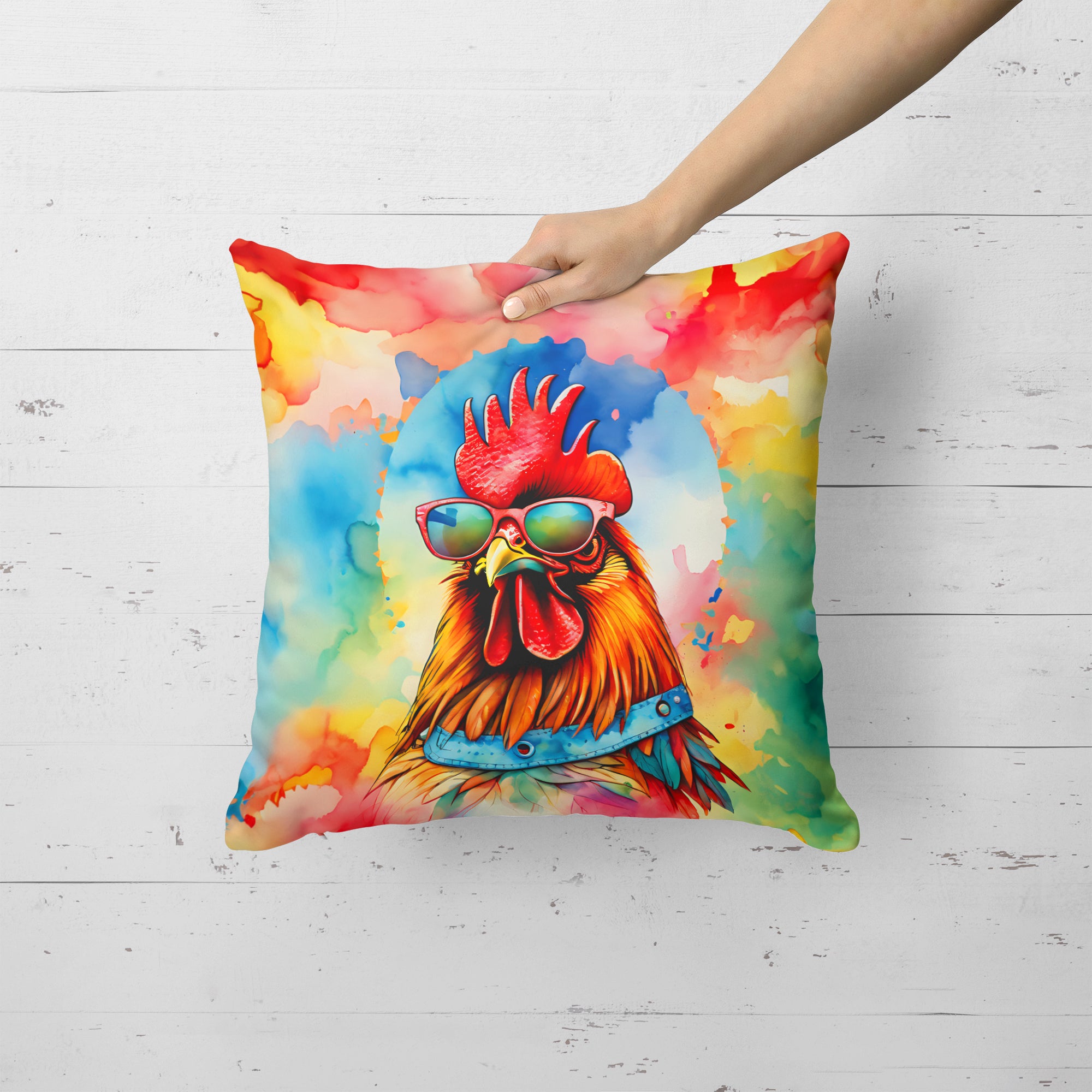 Buy this Hippie Animal Red Rooster Throw Pillow