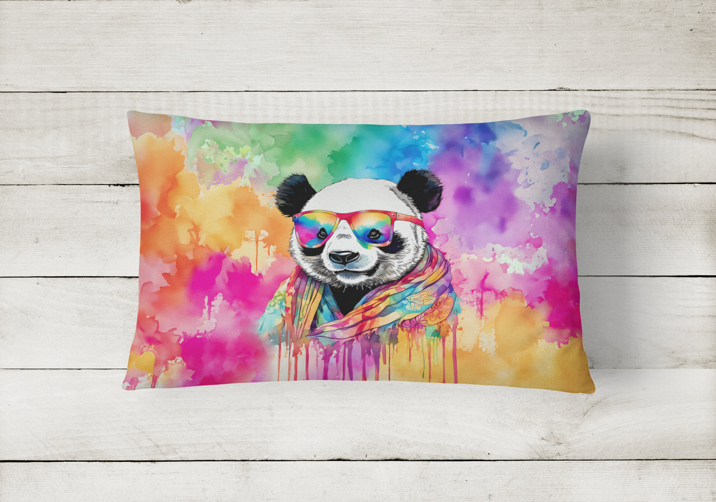 Buy this Hippie Animal Panda Throw Pillow