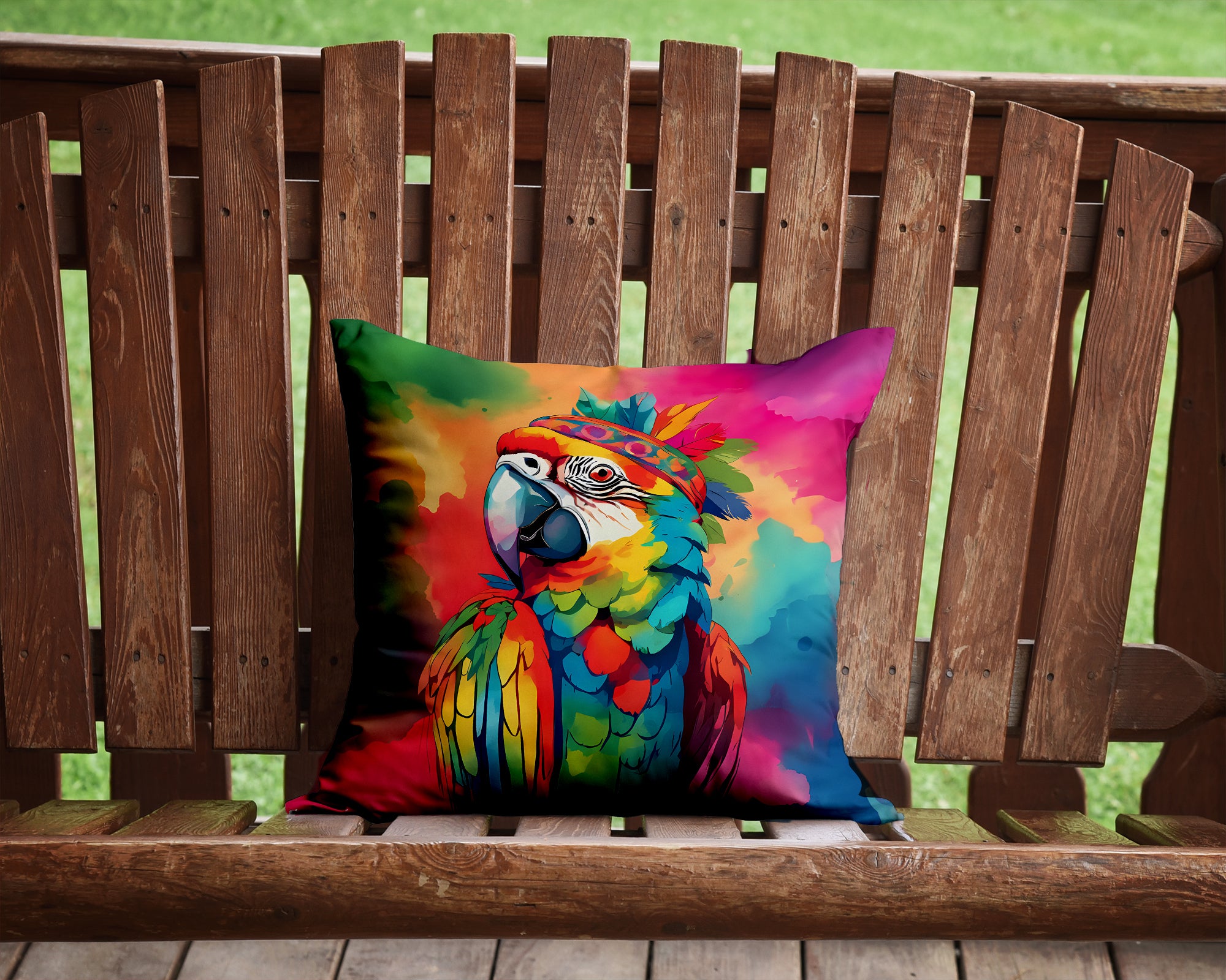 Buy this Hippie Animal Parrot Throw Pillow