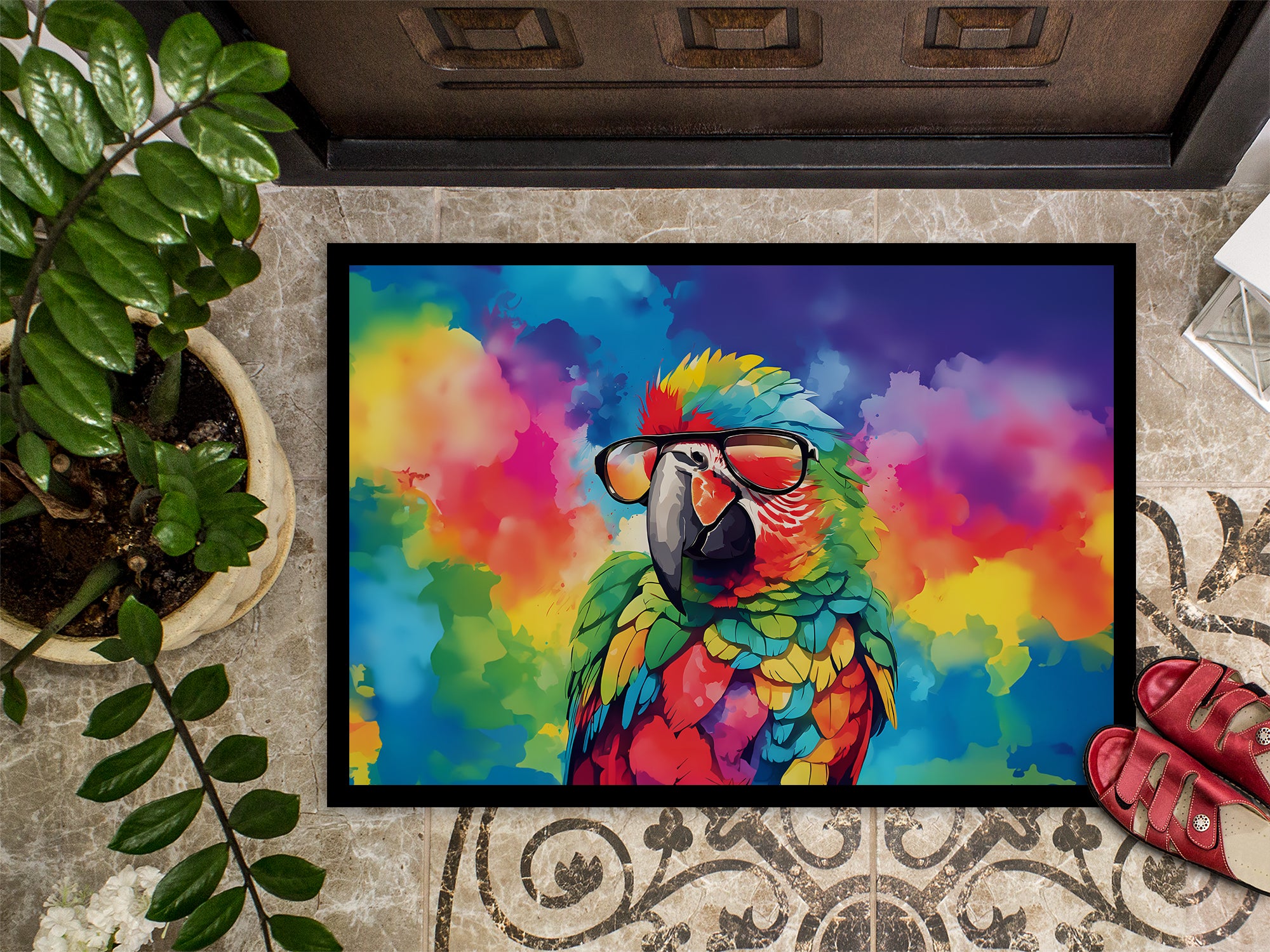 Hippie Animal Parrot Doormat