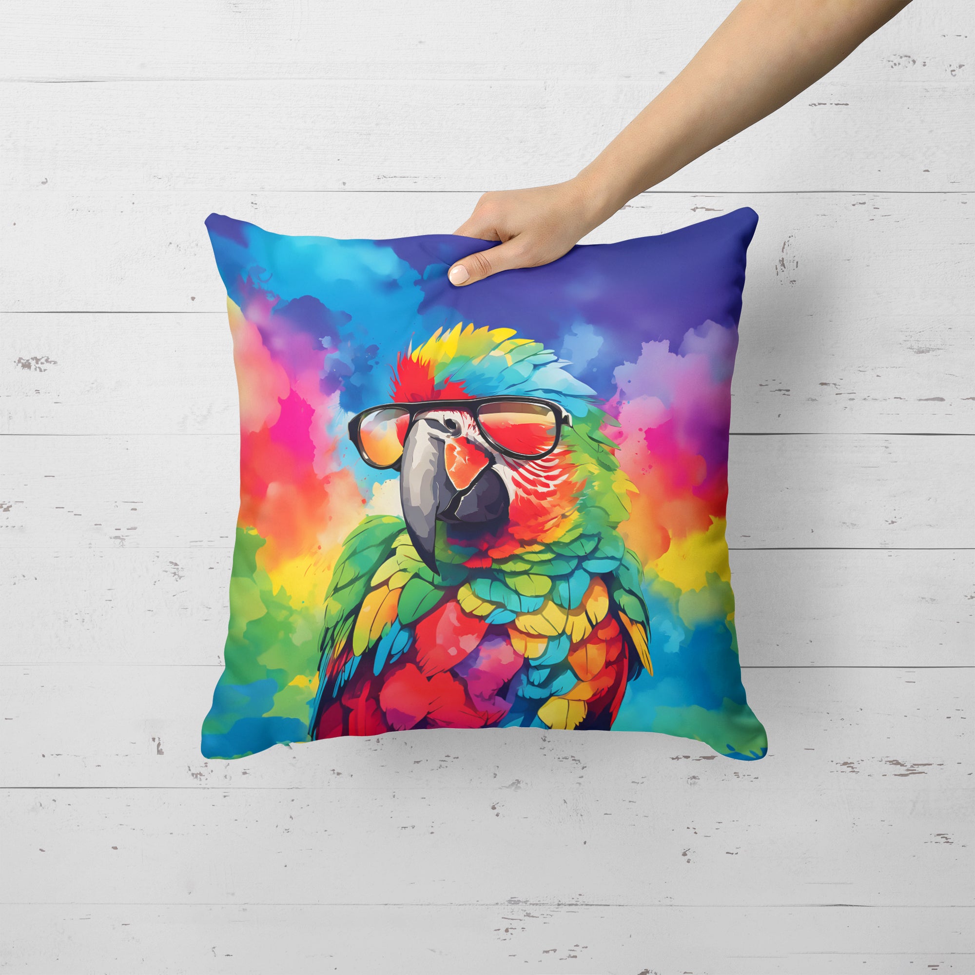 Buy this Hippie Animal Parrot Throw Pillow