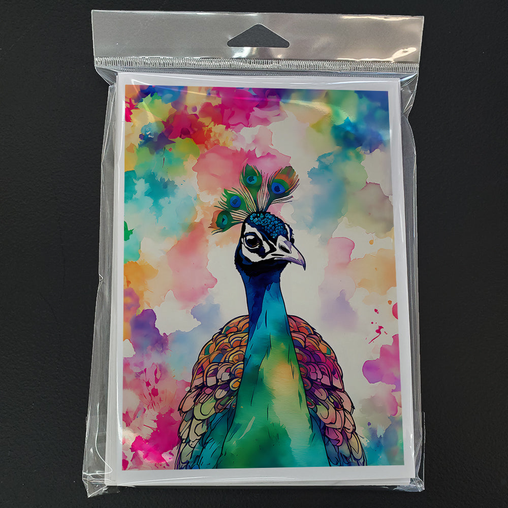 Hippie Animal Peacock Greeting Cards Pack of 8