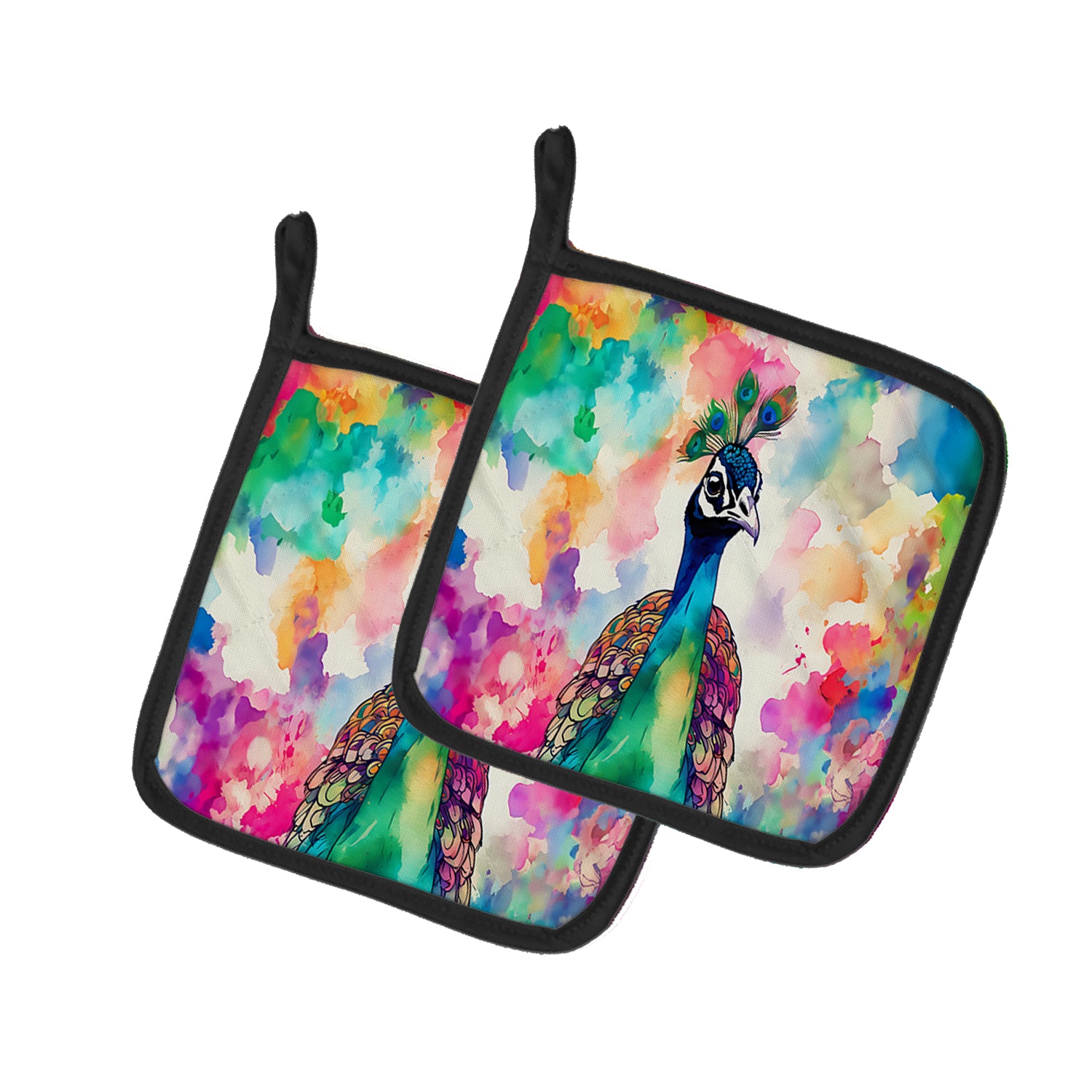 Buy this Hippie Animal Peacock Pair of Pot Holders