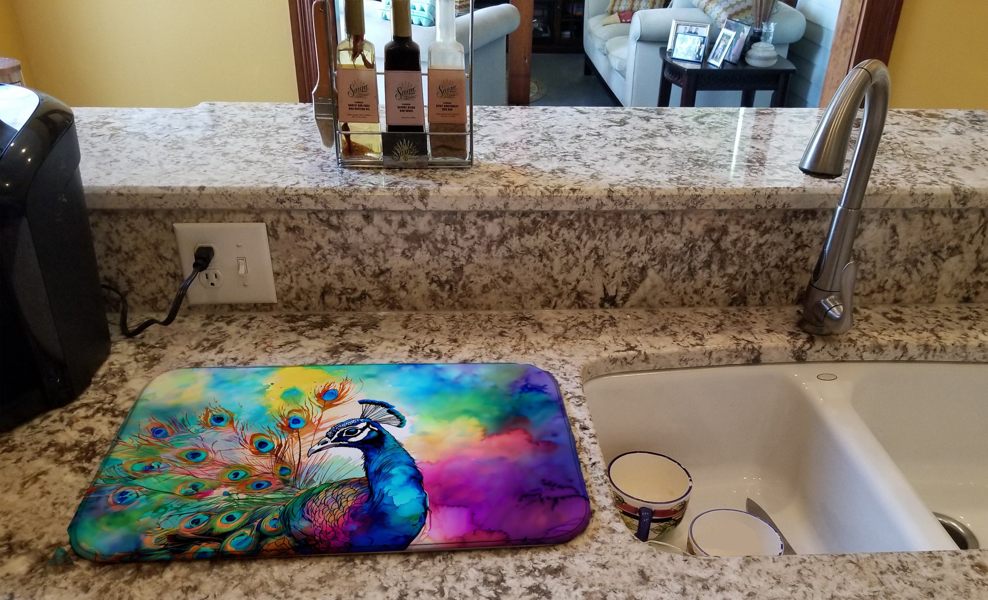 Buy this Hippie Animal Peacock Dish Drying Mat