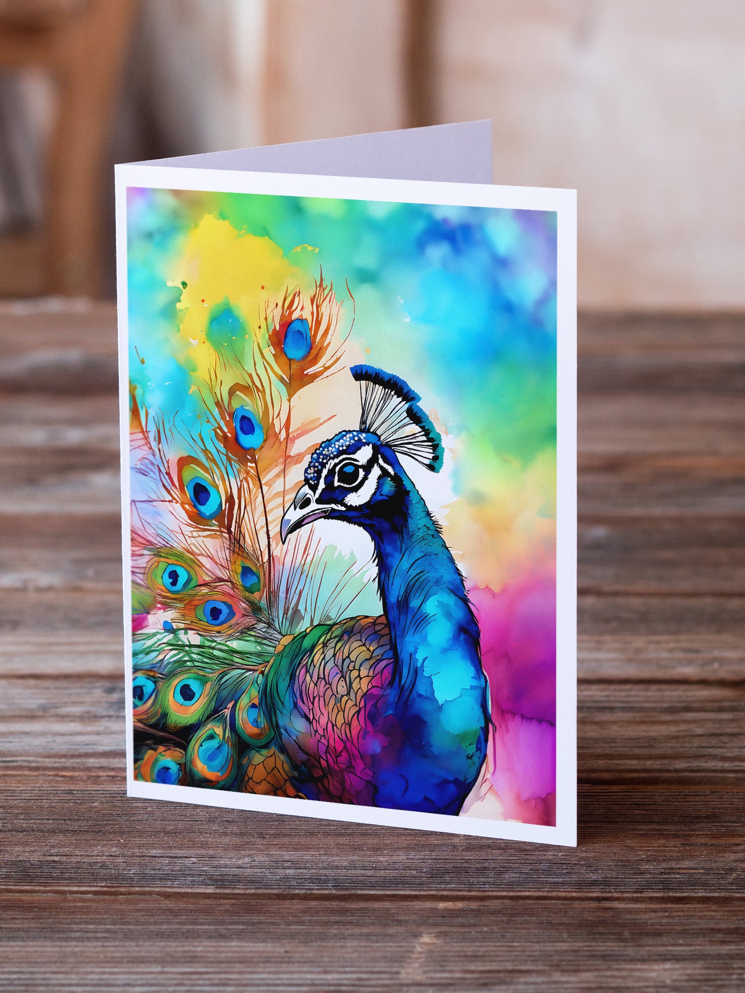 Buy this Hippie Animal Peacock Greeting Cards Pack of 8