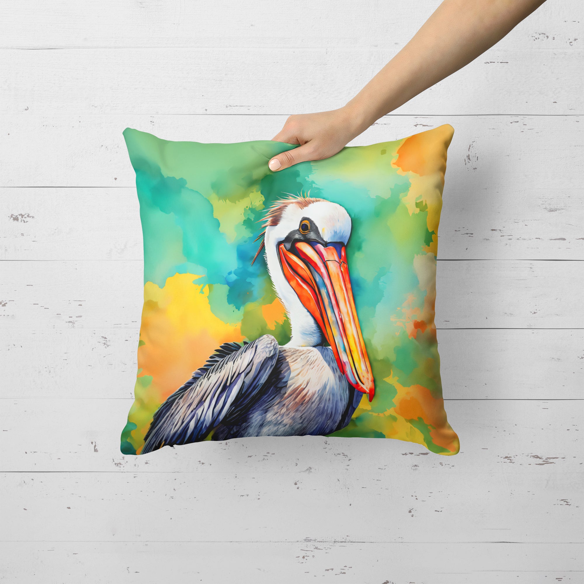 Hippie Animal Pelican Throw Pillow