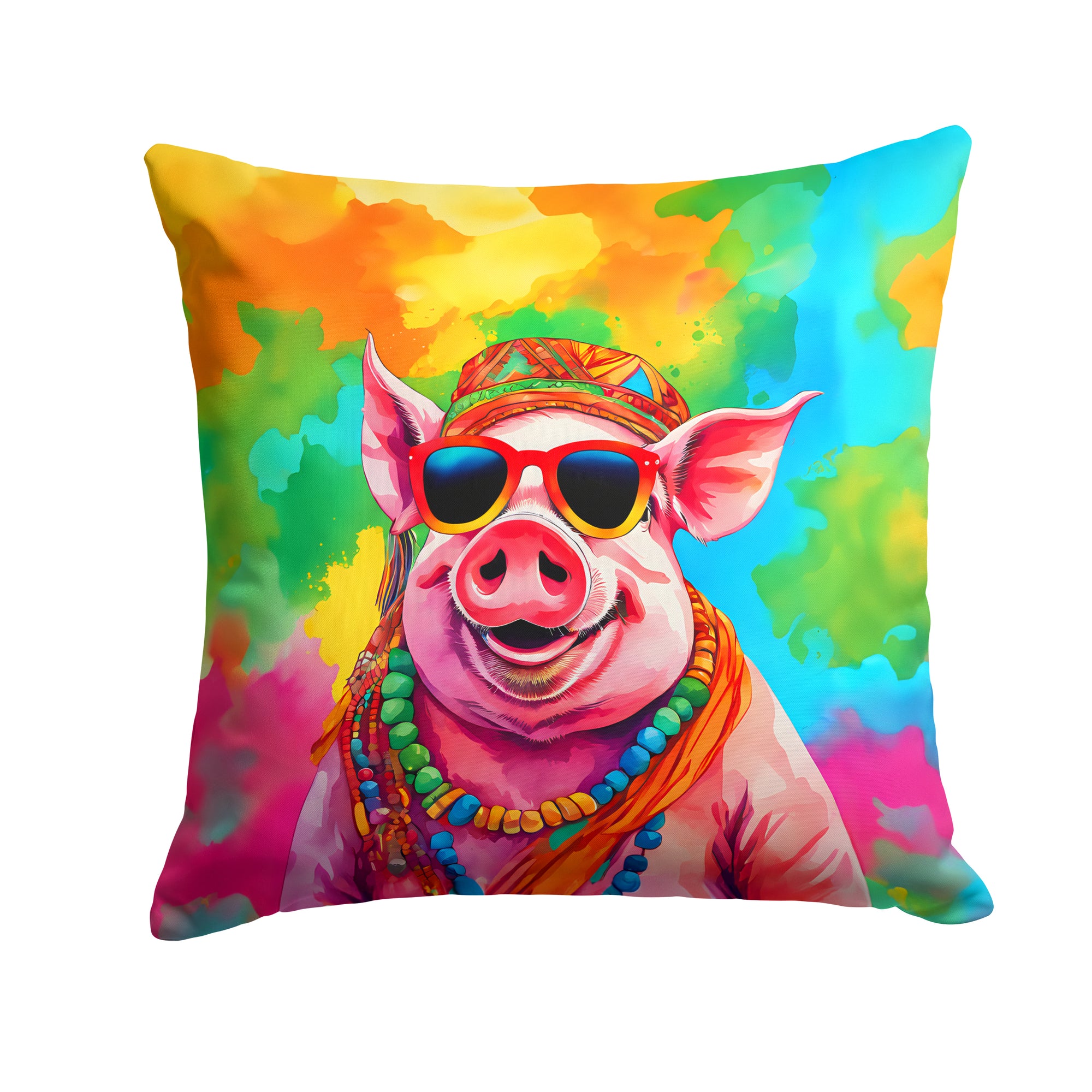 Buy this Hippie Animal Pig Throw Pillow