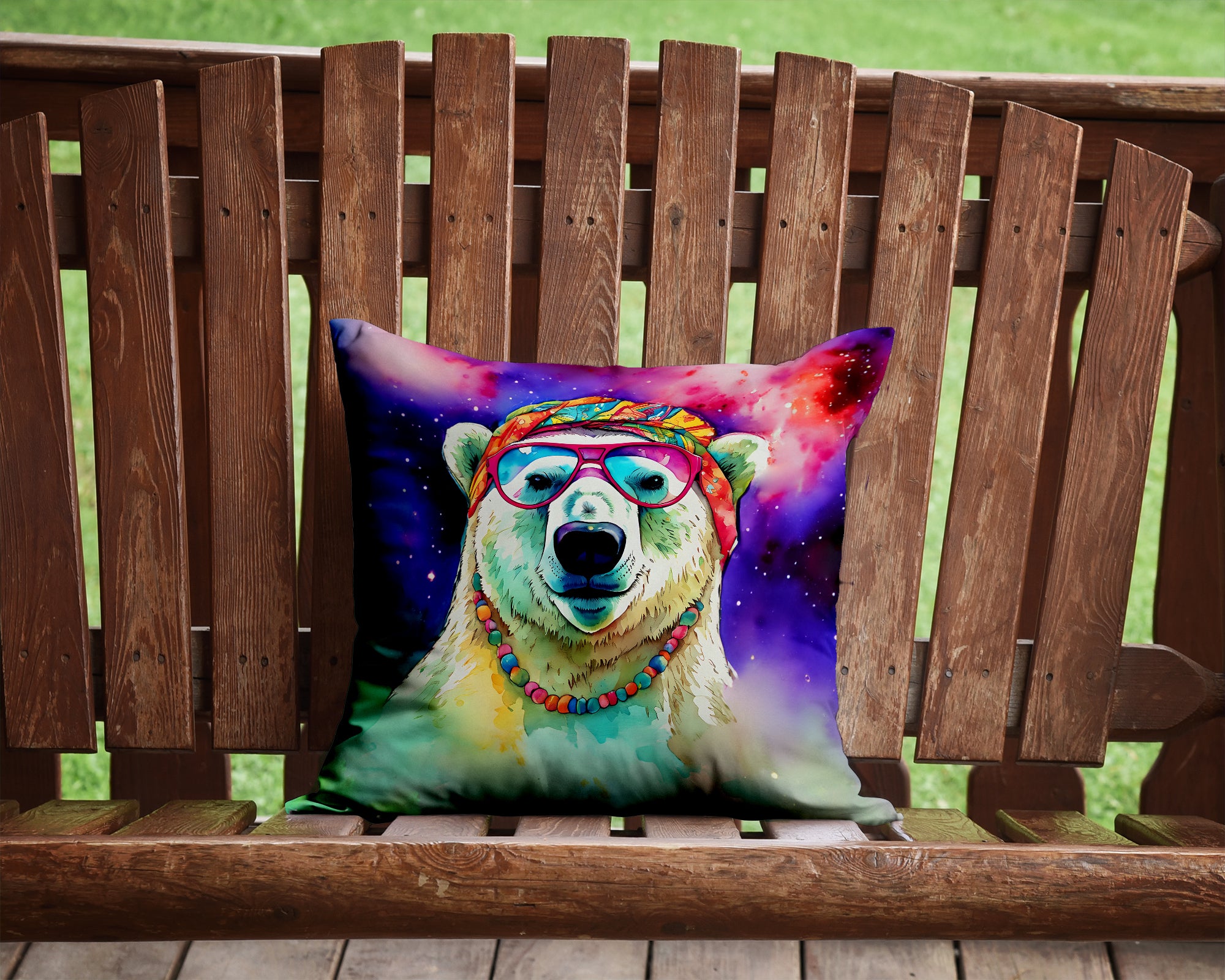 Buy this Hippie Animal Polar Bear Throw Pillow