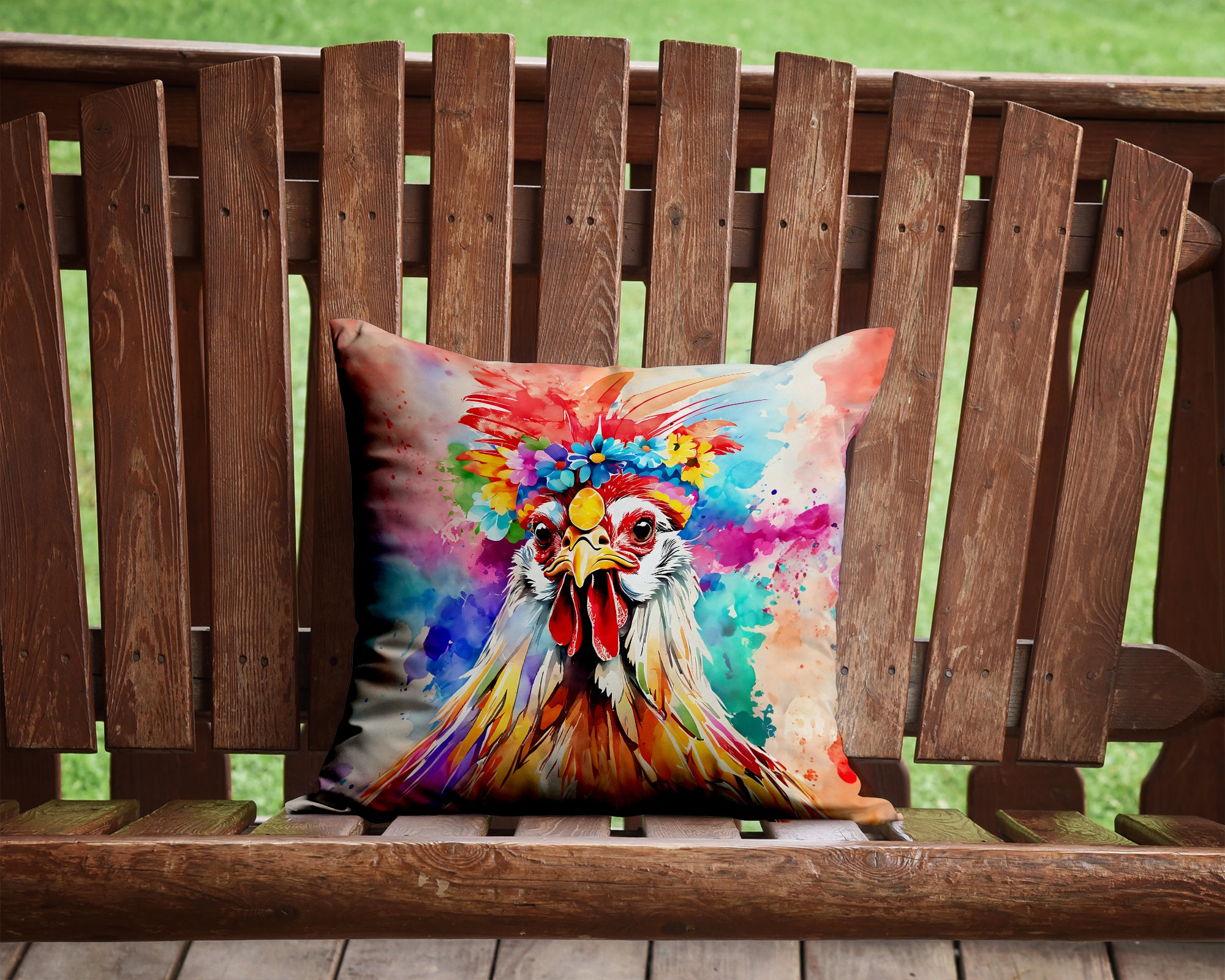 Hippie Animal Polish Poland Rooster Throw Pillow