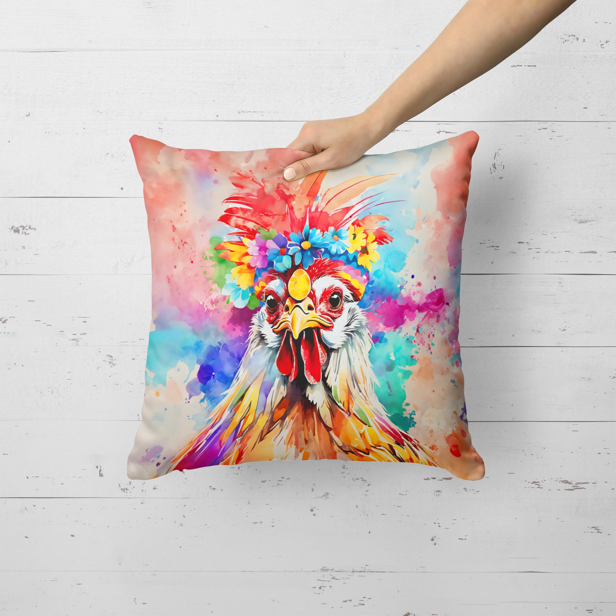 Hippie Animal Polish Poland Rooster Throw Pillow