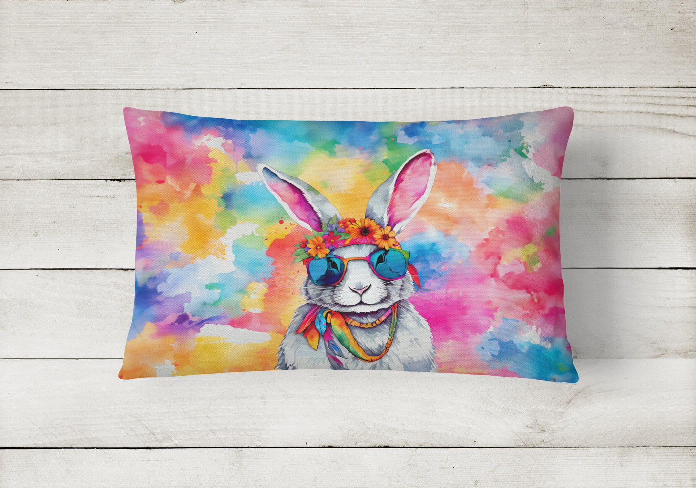 Buy this Hippie Animal Rabbit Throw Pillow