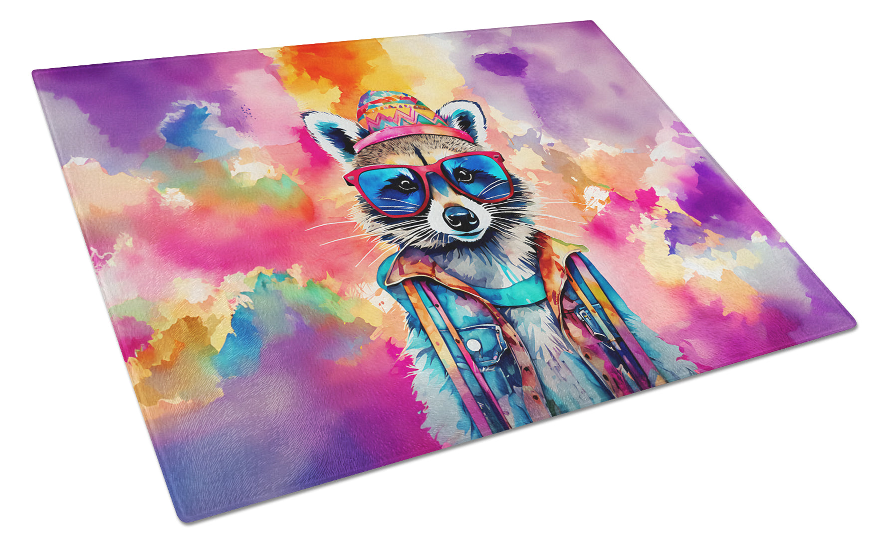 Buy this Hippie Animal Raccoon Glass Cutting Board