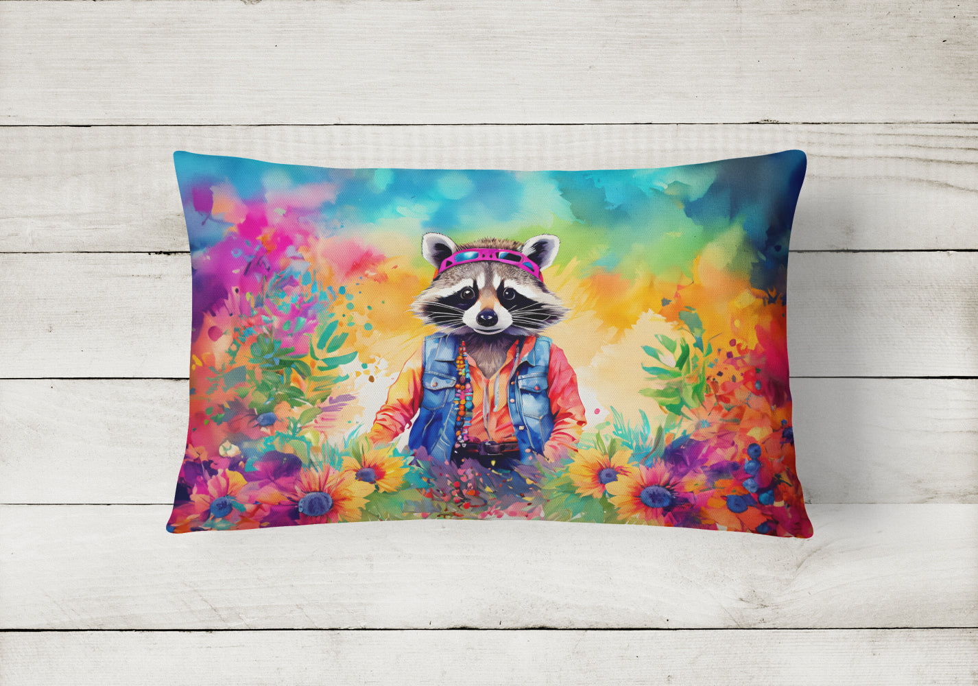 Buy this Hippie Animal Raccoon Throw Pillow