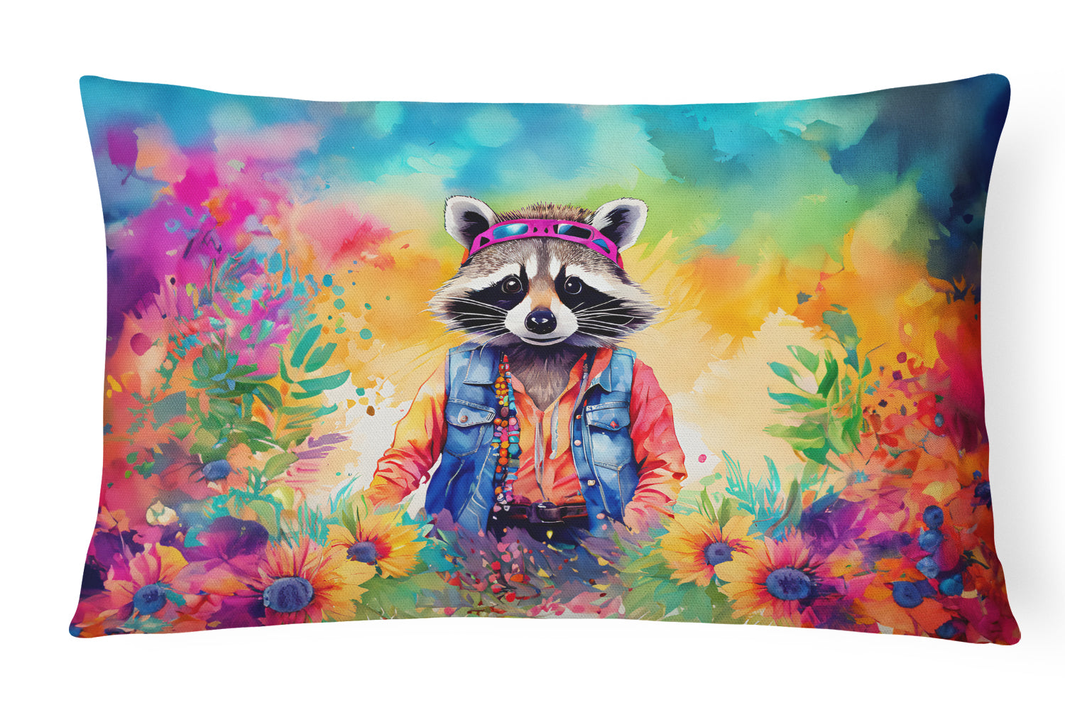 Buy this Hippie Animal Raccoon Throw Pillow