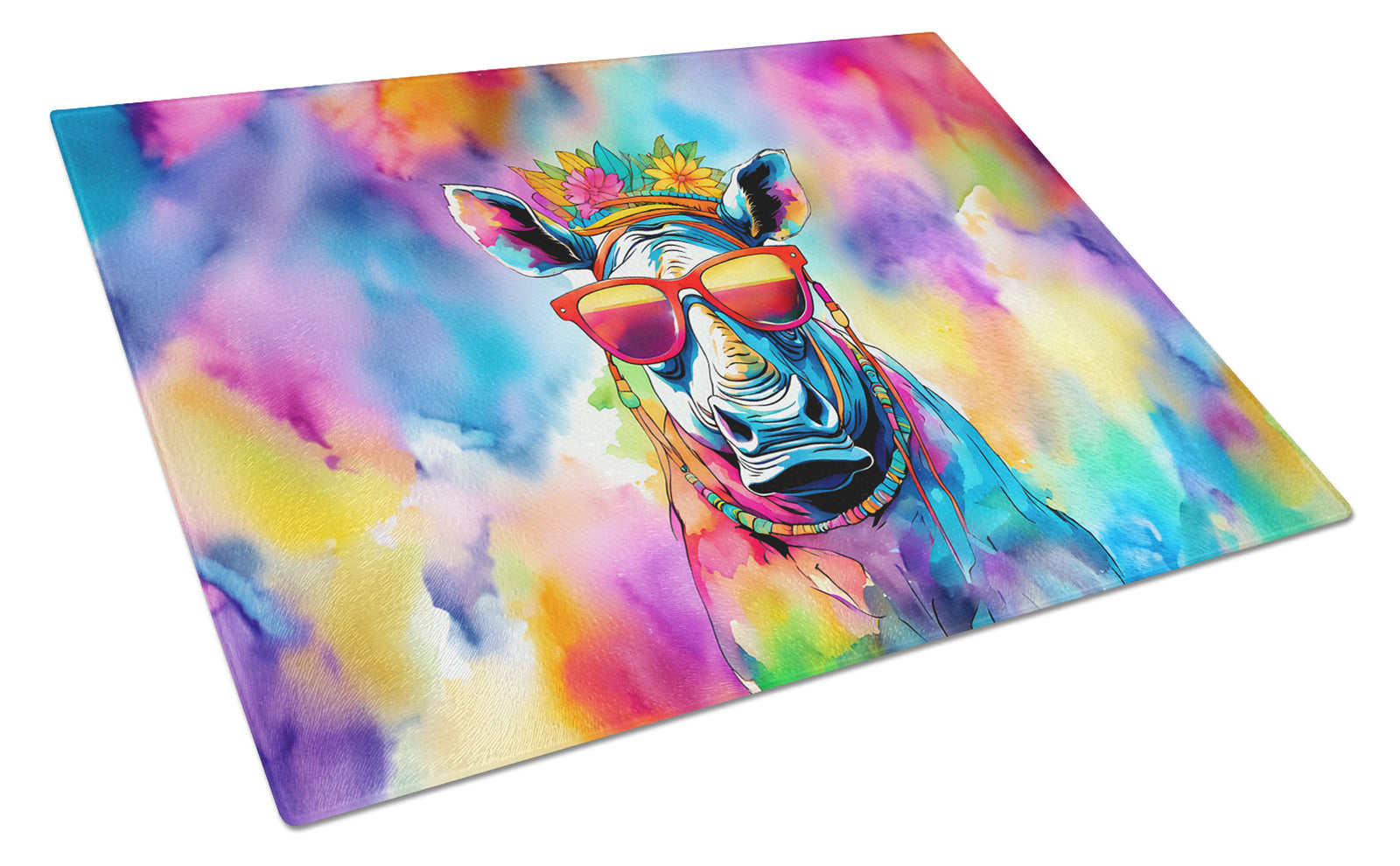 Buy this Hippie Animal Rhinoceros Glass Cutting Board