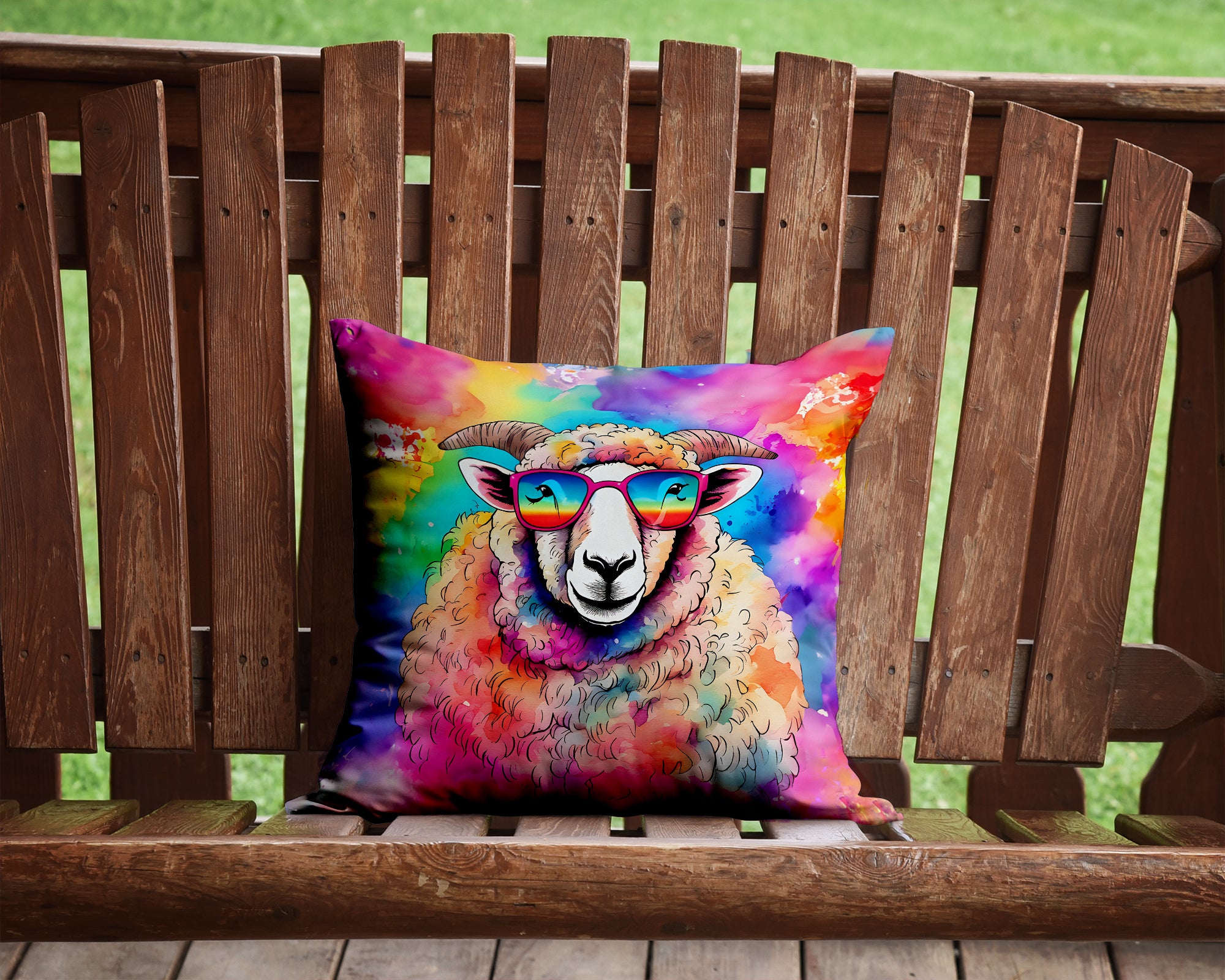 Hippie Animal Sheep Throw Pillow