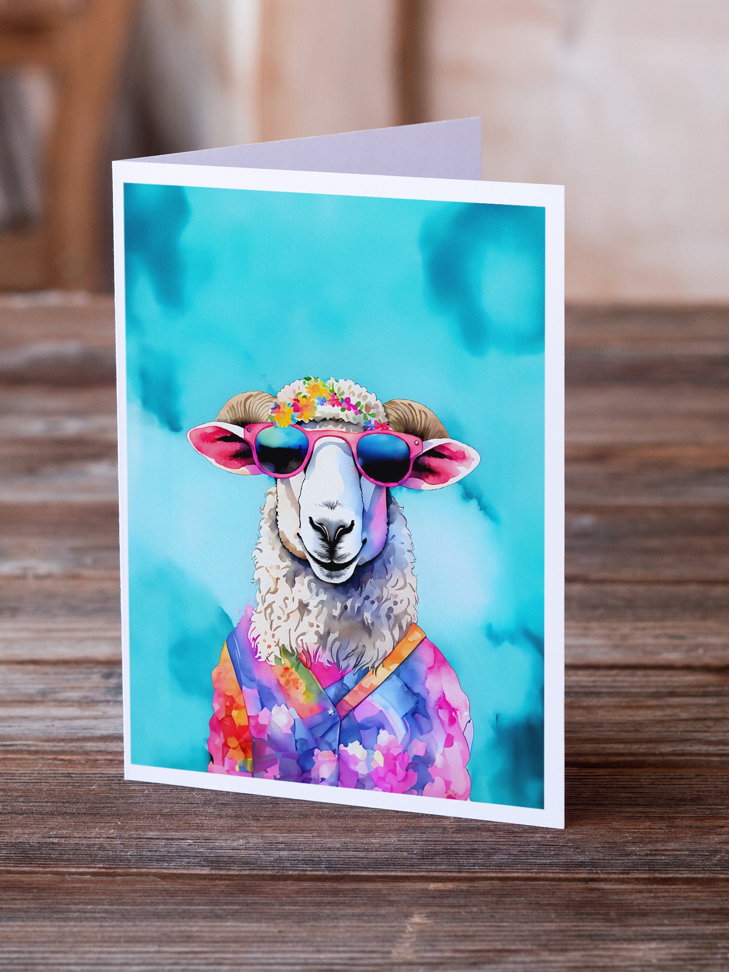 Buy this Hippie Animal Sheep Greeting Cards Pack of 8