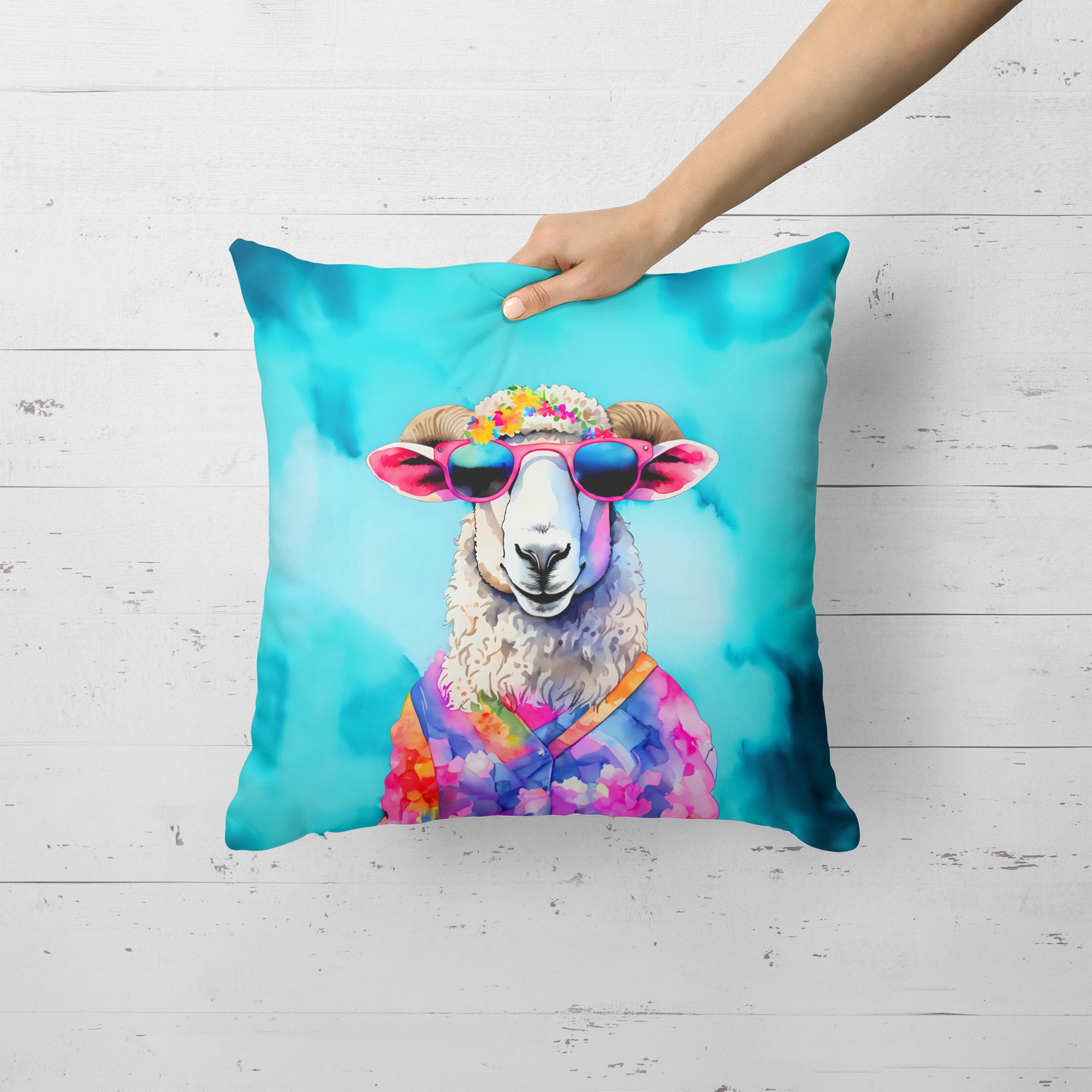 Buy this Hippie Animal Sheep Throw Pillow